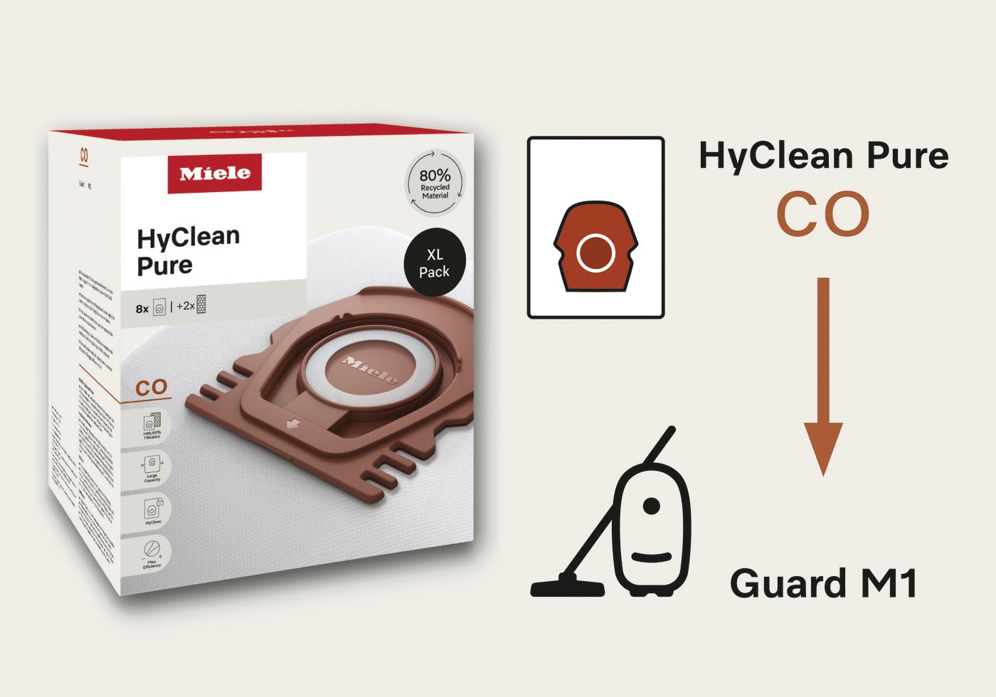 Miele Staubsaugerbeutel »XL-Pack Allergy Staubsaugerbeutel HyClean Pure CO« Miele Original Zubehör