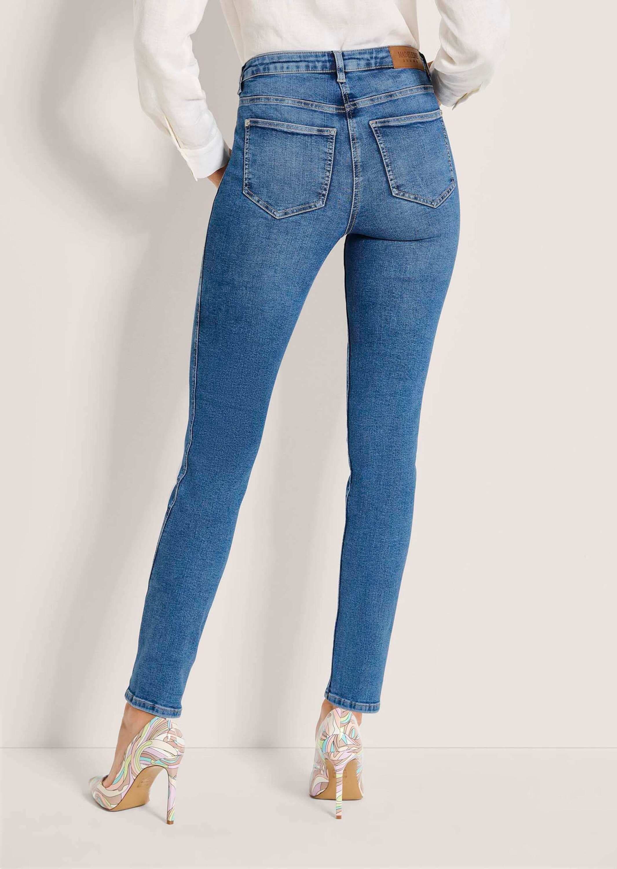 MADELEINE Regular-fit-Jeans »Jeans Skinnyjeans mit asymmetrischer Naht«