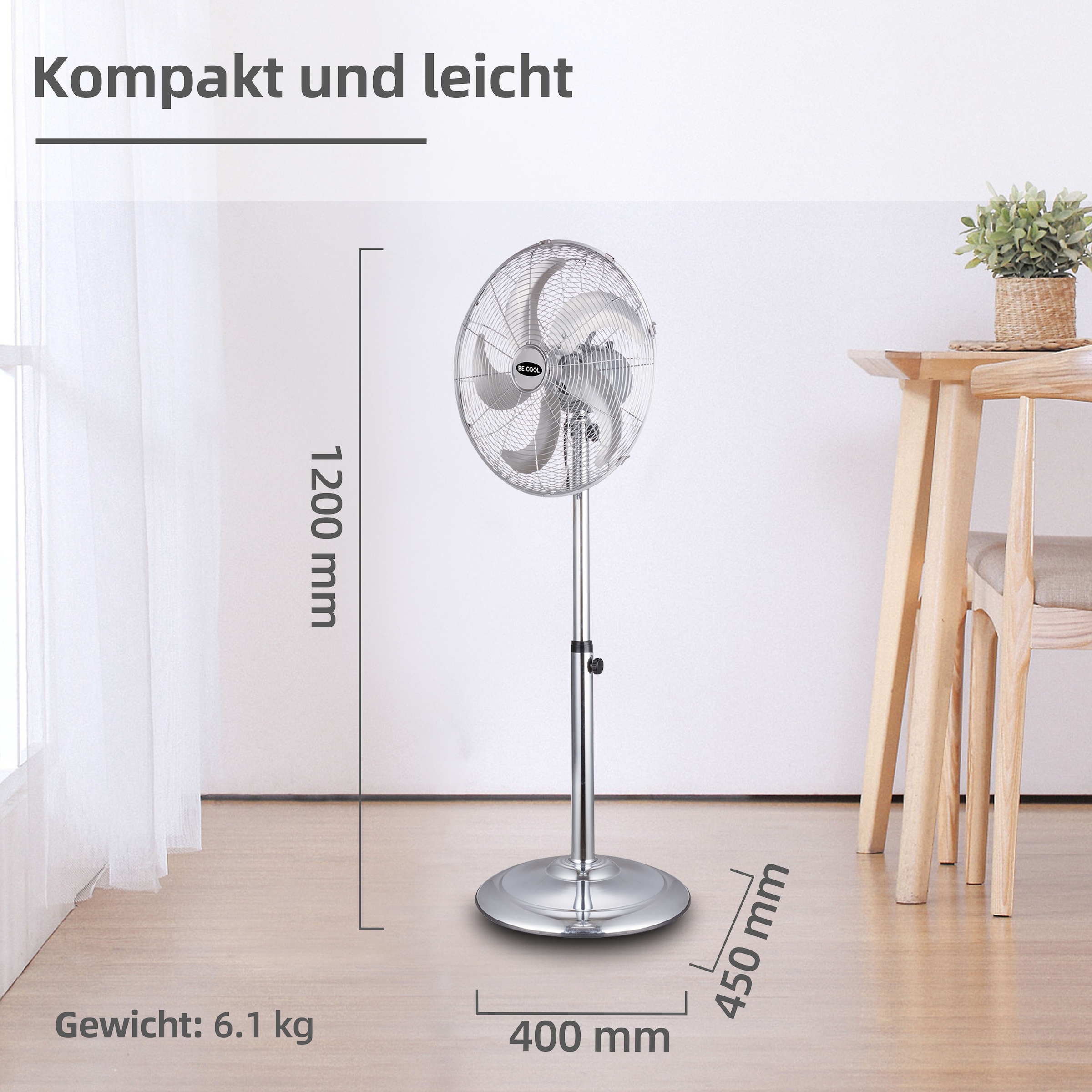 be cool Standventilator »BC40MSTF2205SS« 40 cm Durchmesser