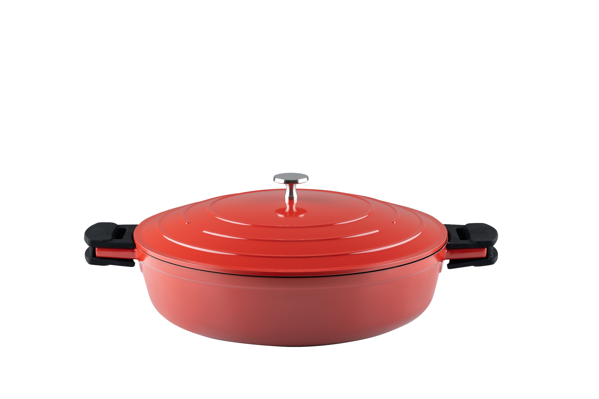 Kelomat Schmorpfanne »KERAMIKA RED, 28 cm, mit Deckel«, Aluminiumguss, (2 tlg.)