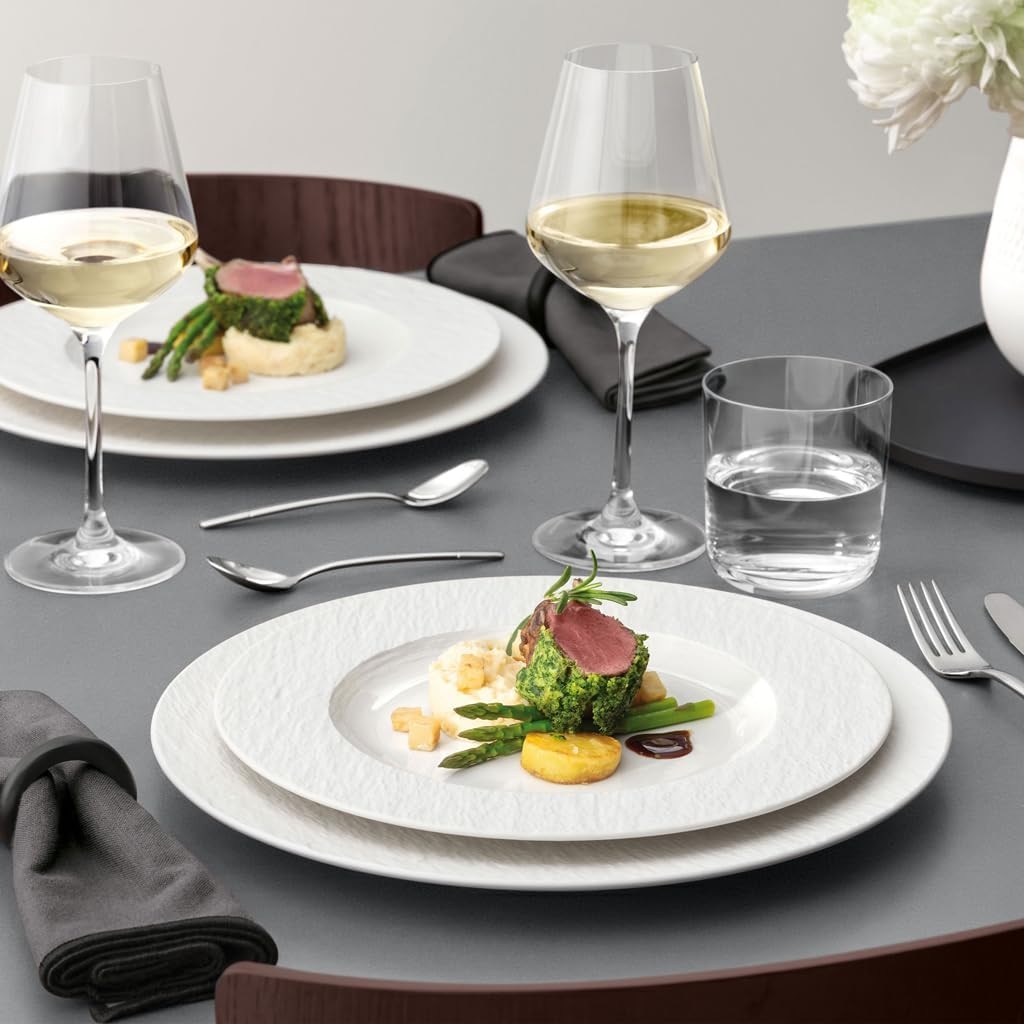 Villeroy & Boch Geschirr-Set »Einsteiger-Set Manufacture Ice 8er Set weiß« Spülmaschinengeeignet, Mikrowellenfest