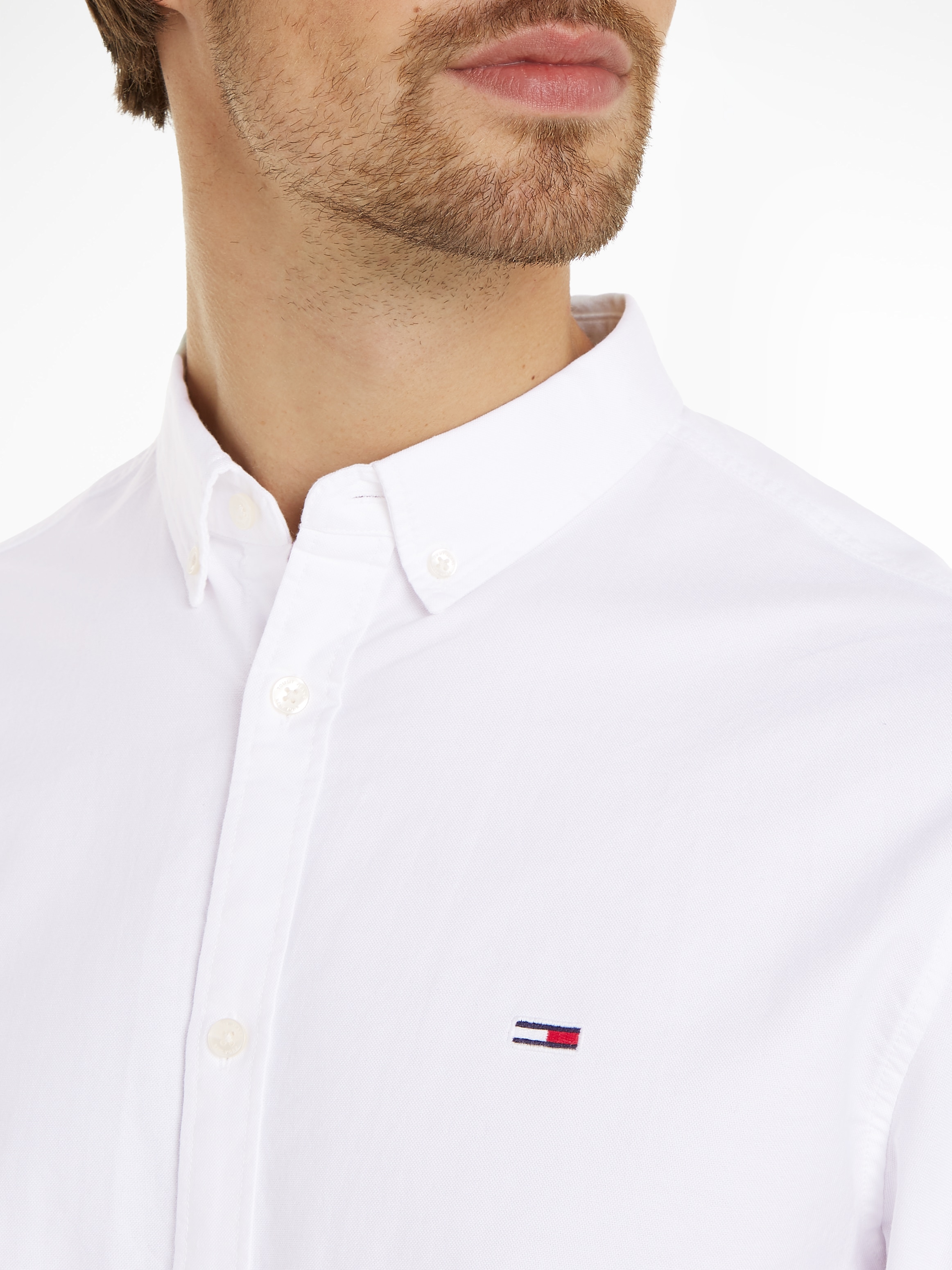 Tommy Jeans Langarmhemd »TJM ENTRY REG OXFORD SHIRT«, mit Logoprägung