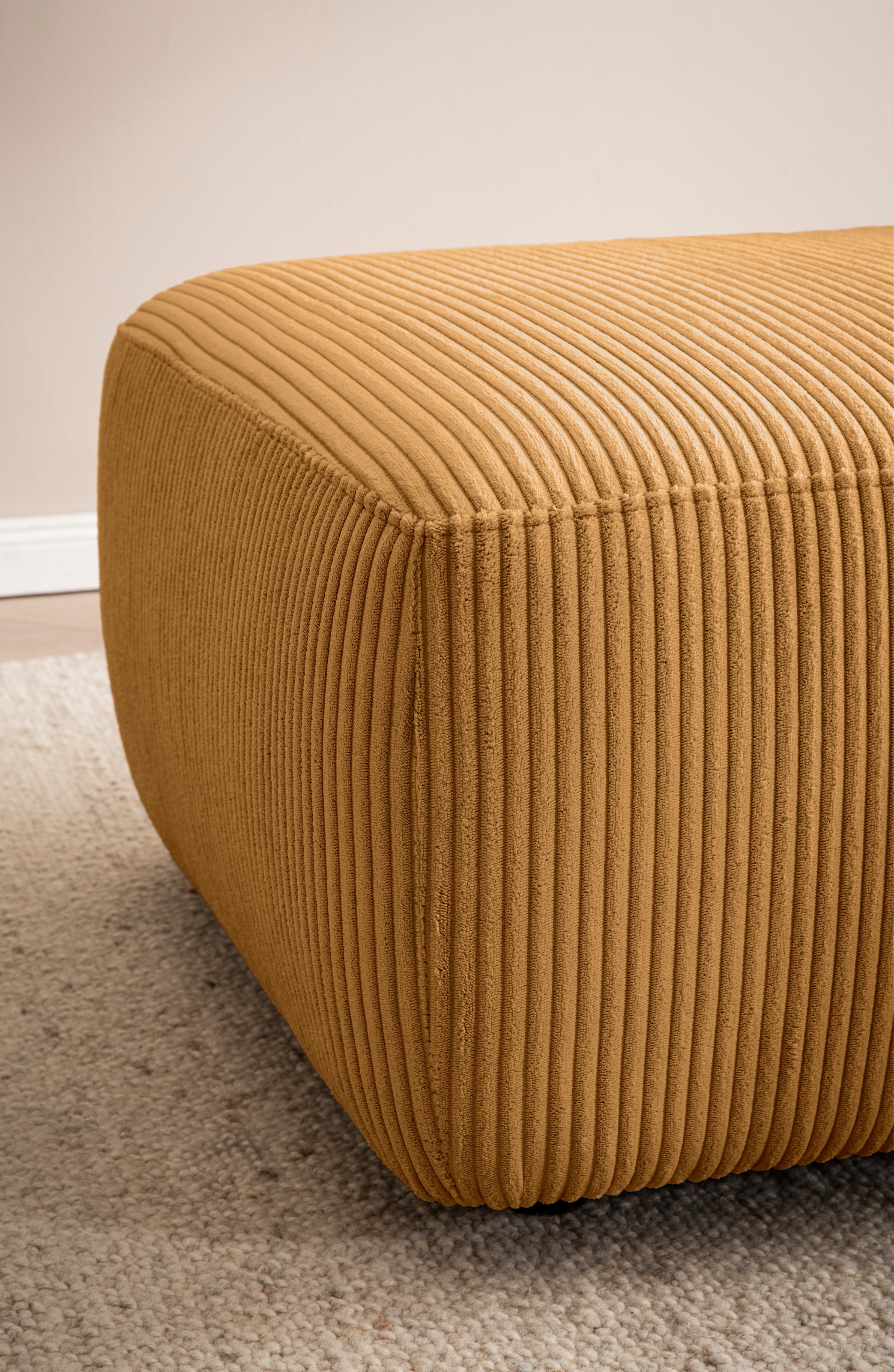 Home affaire Polsterhocker »Torge, Hocker in Cord, Samtvelours oder Struktur« passend zur Serie Torge, rechteckig, bequemer Sitzkomfort