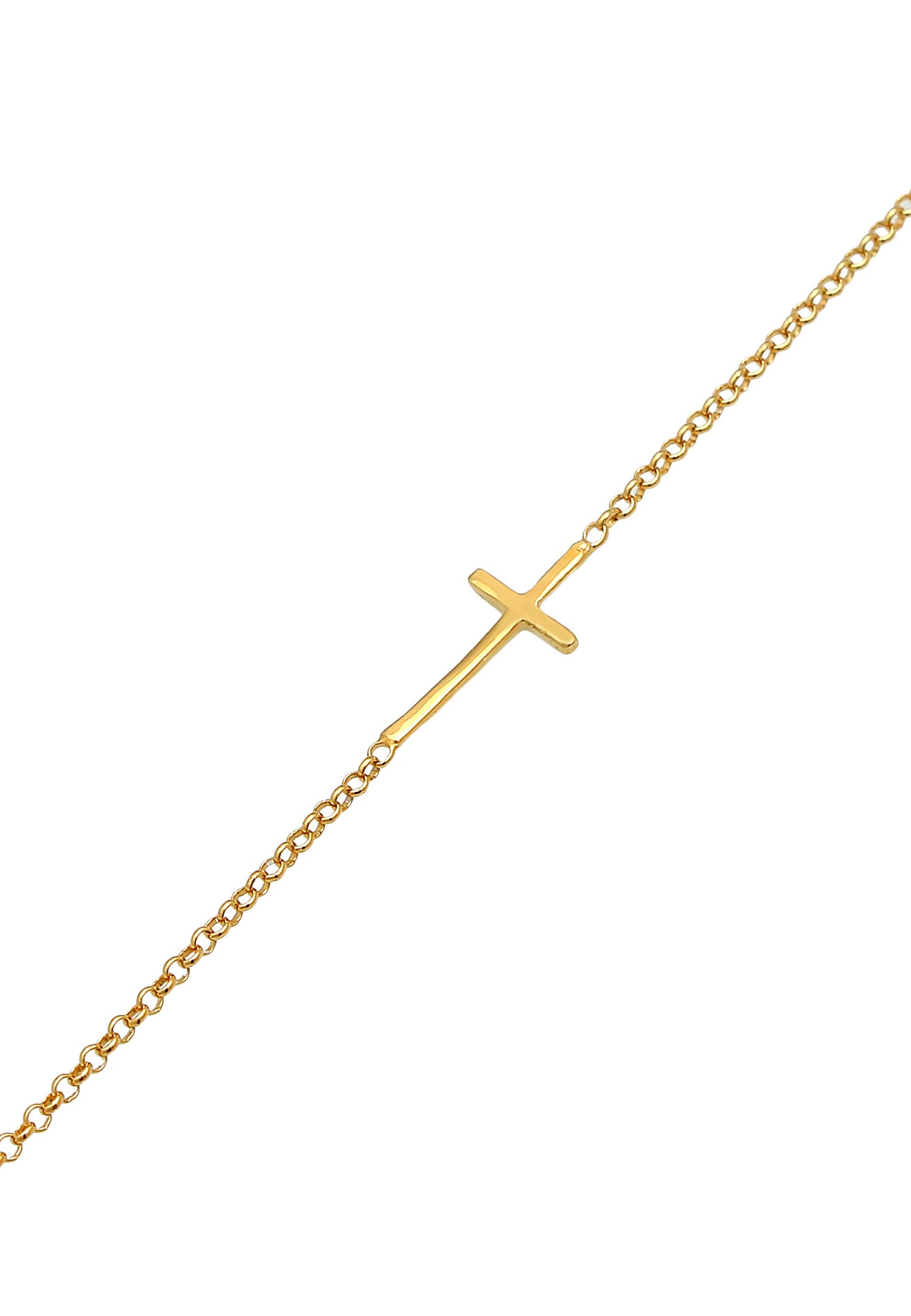 Elli Premium Kette mit Anhänger »Halskette Kreuz Religion Glaube Symbol 375 Gelbgold«