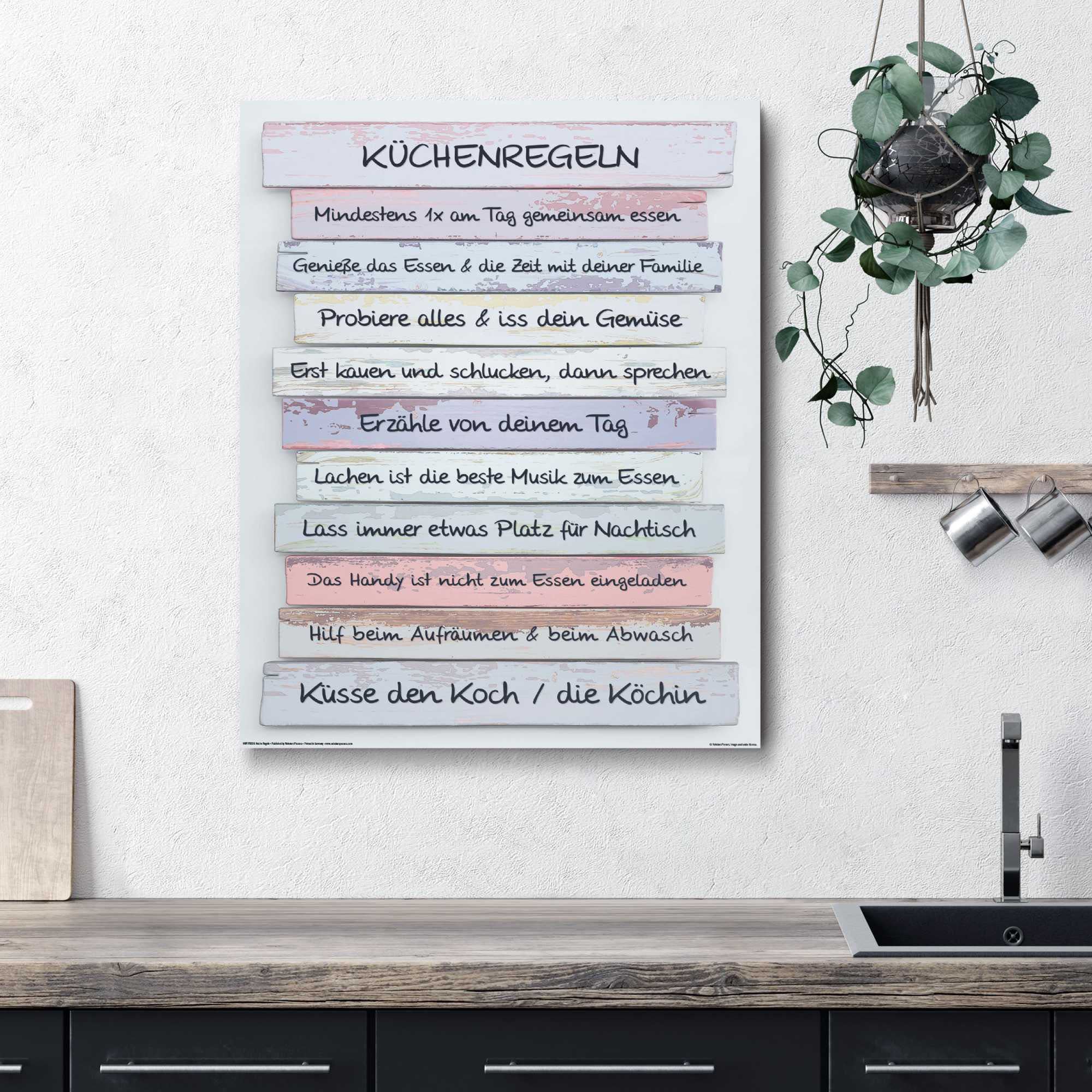 Reinders! Wandbild »Küchenregeln«