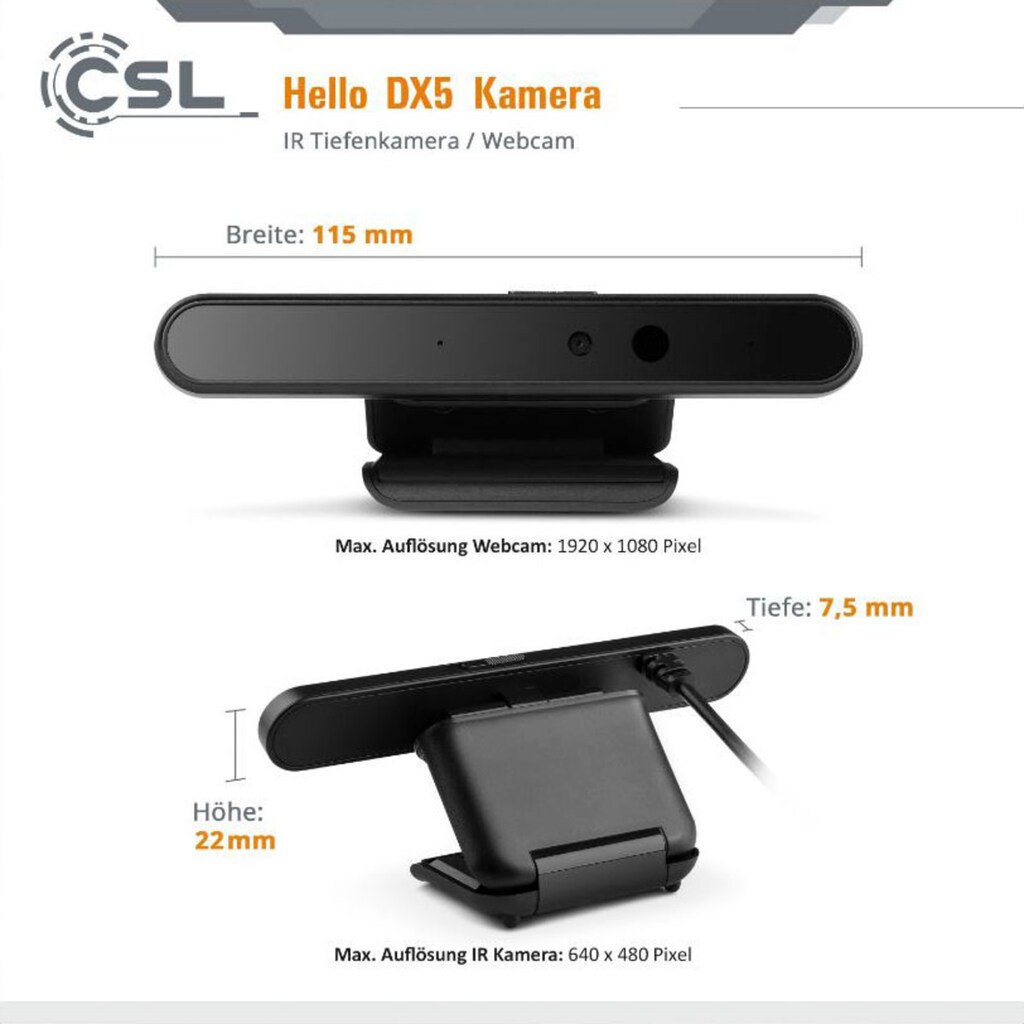 CSL PC »Hello DX5 IR-Tiefenkamera WebCam«