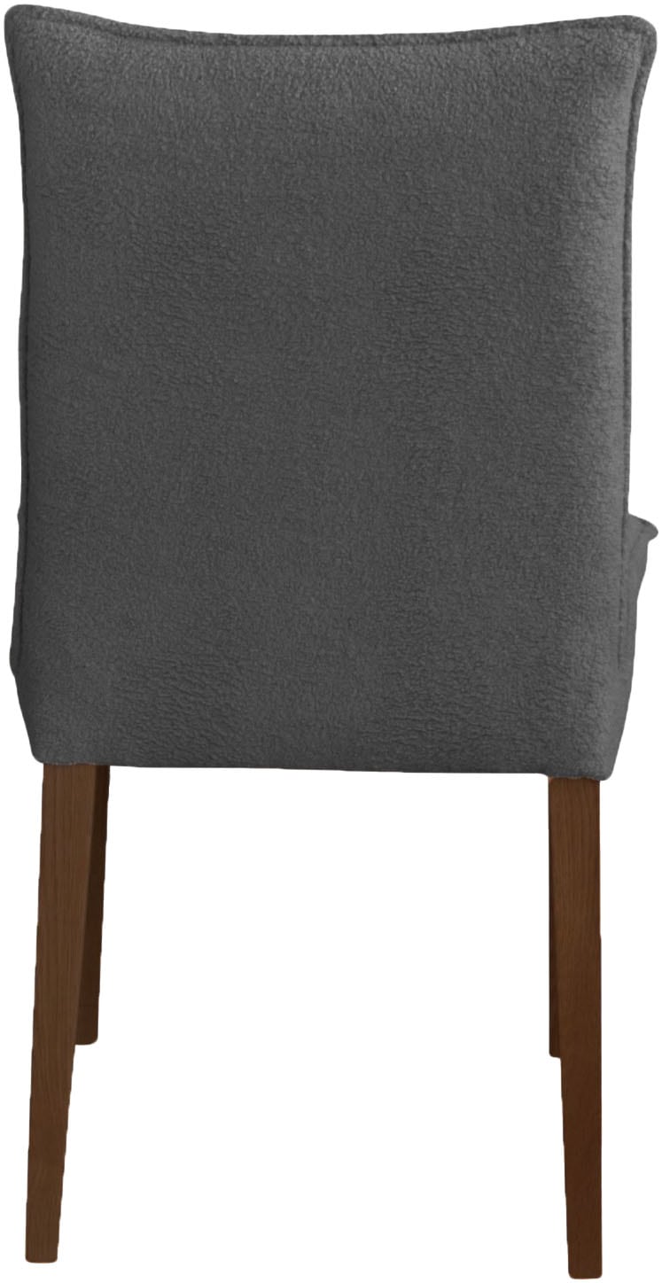 Home affaire 4-Fußstuhl »Atena«, (Set), 2 St., Luxus-Microfaser Teddyoptik, Gestell aus Massivholz Buche, Bezug Teddyoptik