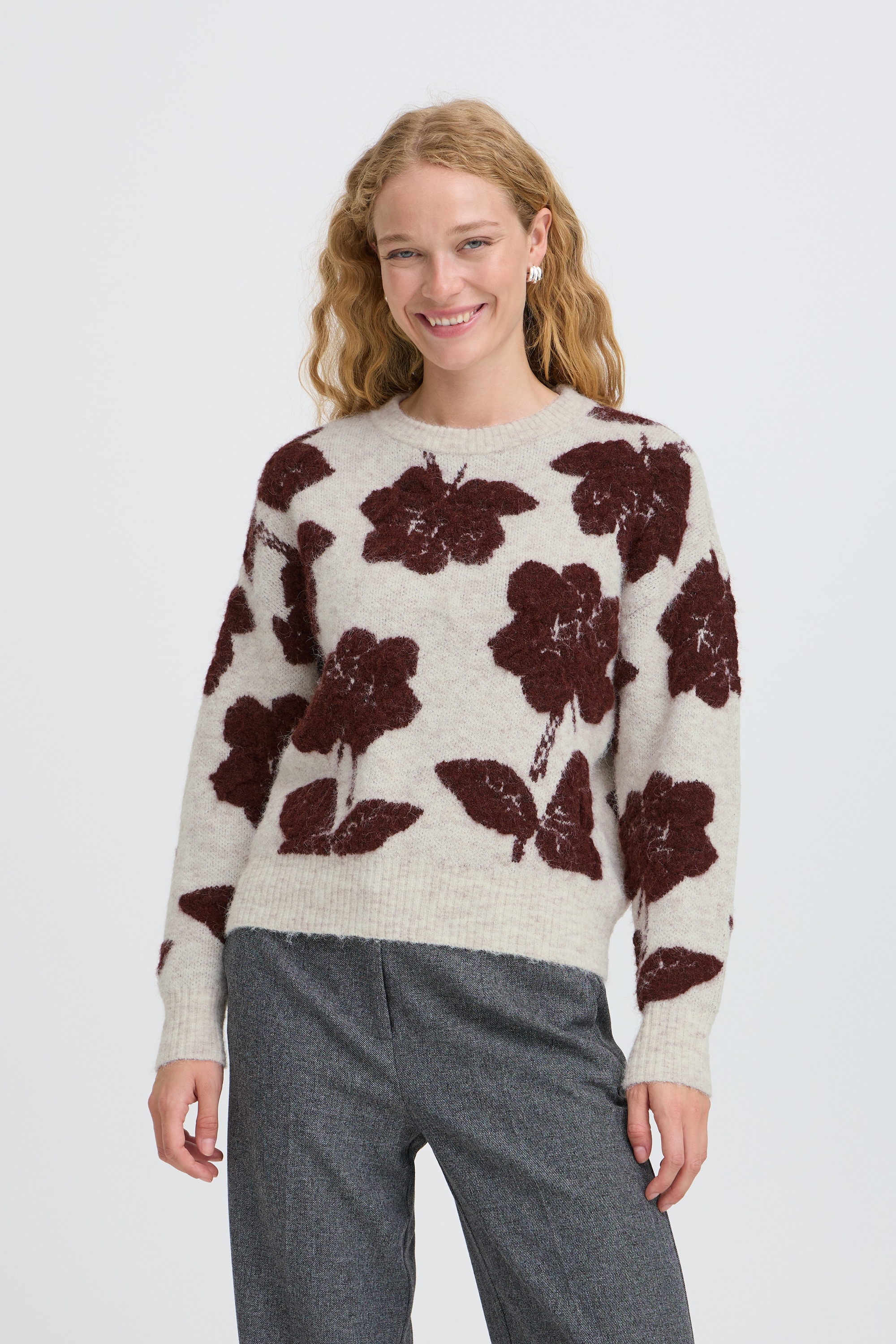 b.young Strickpullover »Damen Strickpullover langarm BYMANDA«