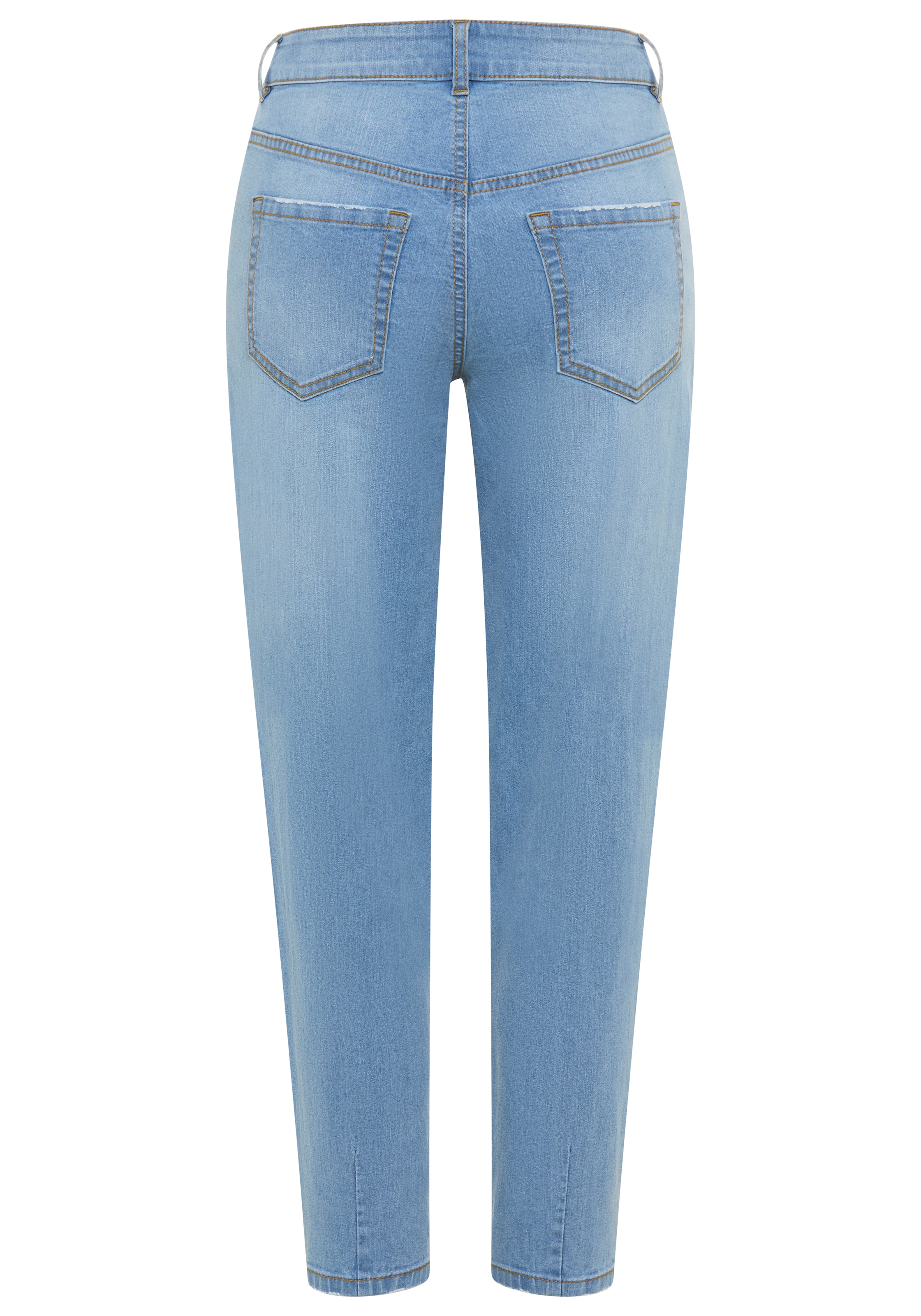 Arizona Comfort-fit-Jeans weite Beinform mit schmalem Abschluss, knöchellanger Schnitt