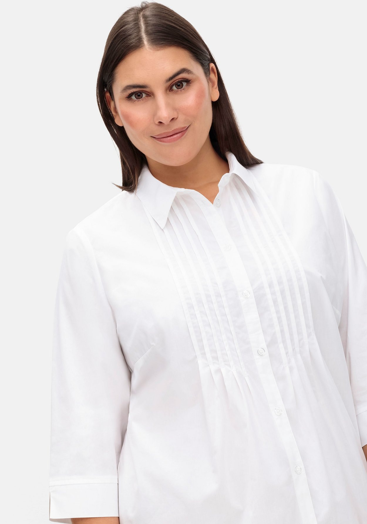 Sheego Hemdbluse »Bluse mit Biesen und 3/4-Ärmeln«