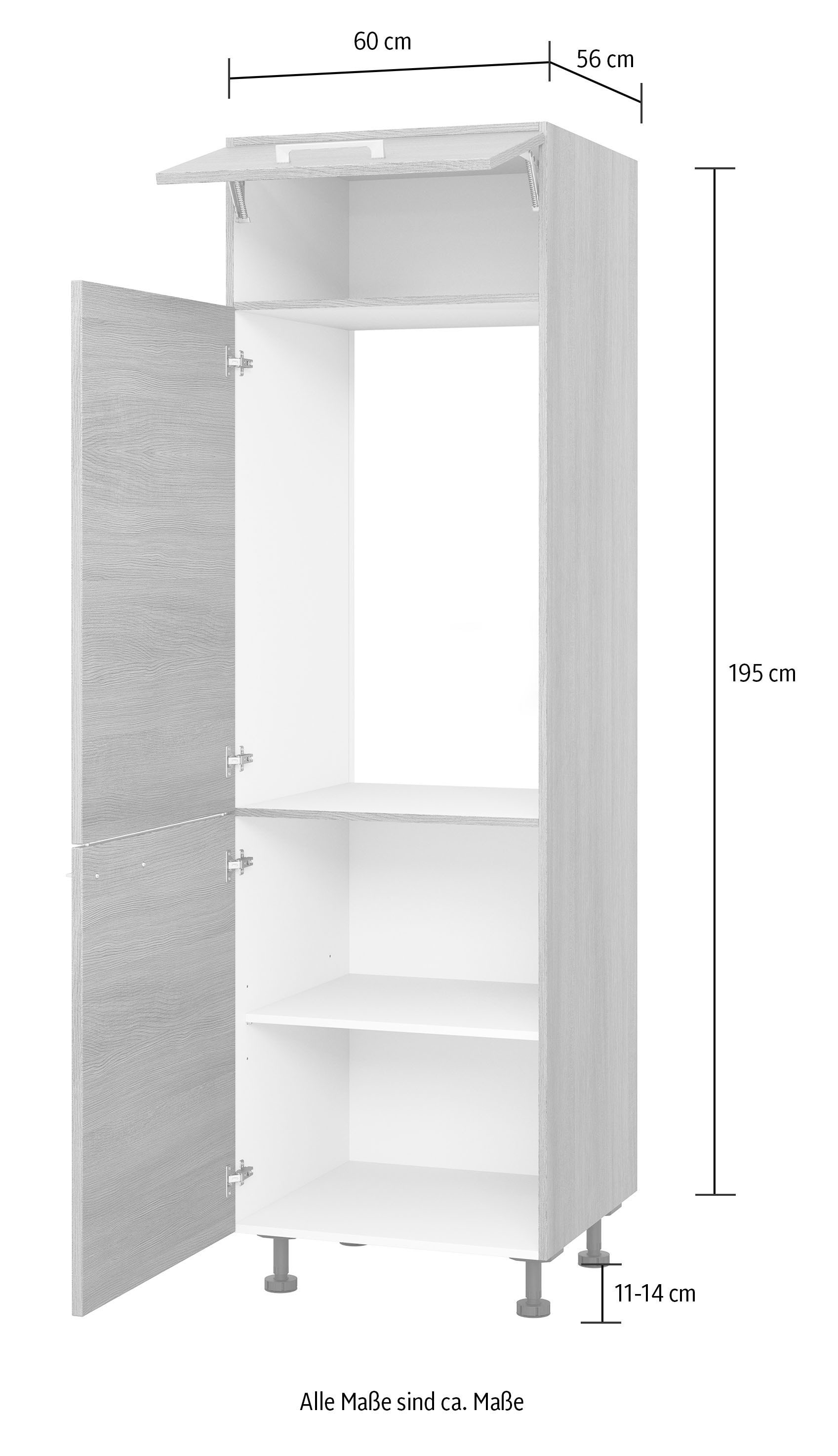 Express Küchen Kühlumbauschrank »Trea SK-195-88«, auf Breite ober- Rechnung Stauraum Höhe Küchenschrank, vom 195cm 60cm bestellen und unterhalb