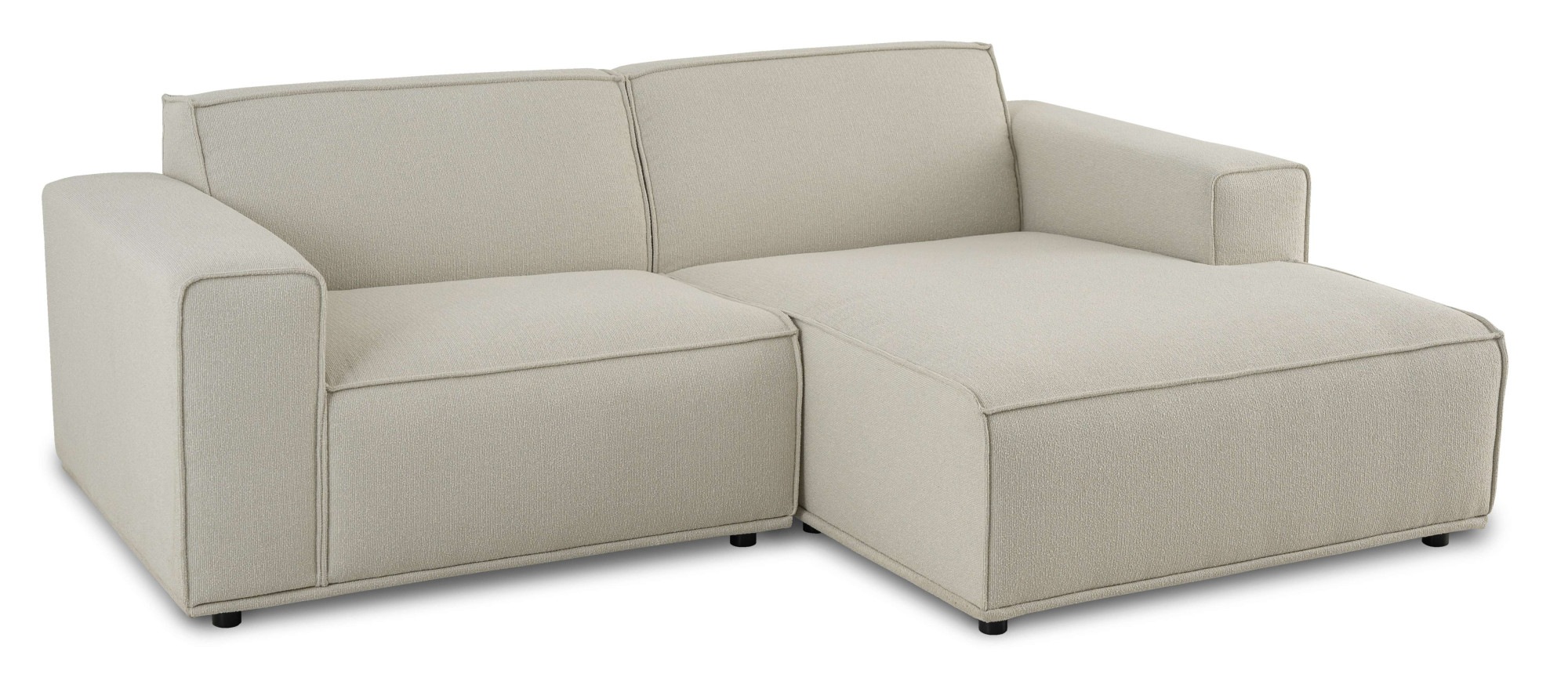 Home affaire Ecksofa »Avelin, 228 cm, L-Form, Chenille, Struktur-Boucle«, mit Wellenunterfederung, Kedernaht, bodentief, Skandi-Design