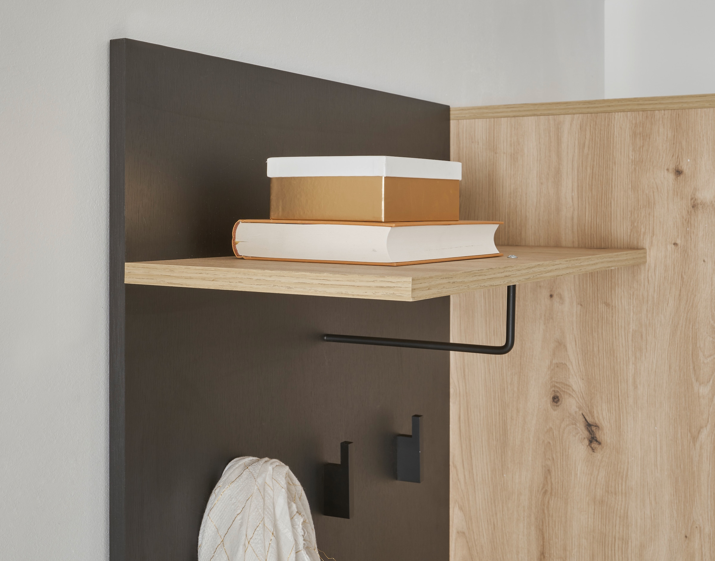 HBZ Kompaktgarderobe »Volano in schwarz Eiche Artisan, BxHxT 114x197x40 cm«, (1 St.), Mit Schubkästen und Türen mit Softclose