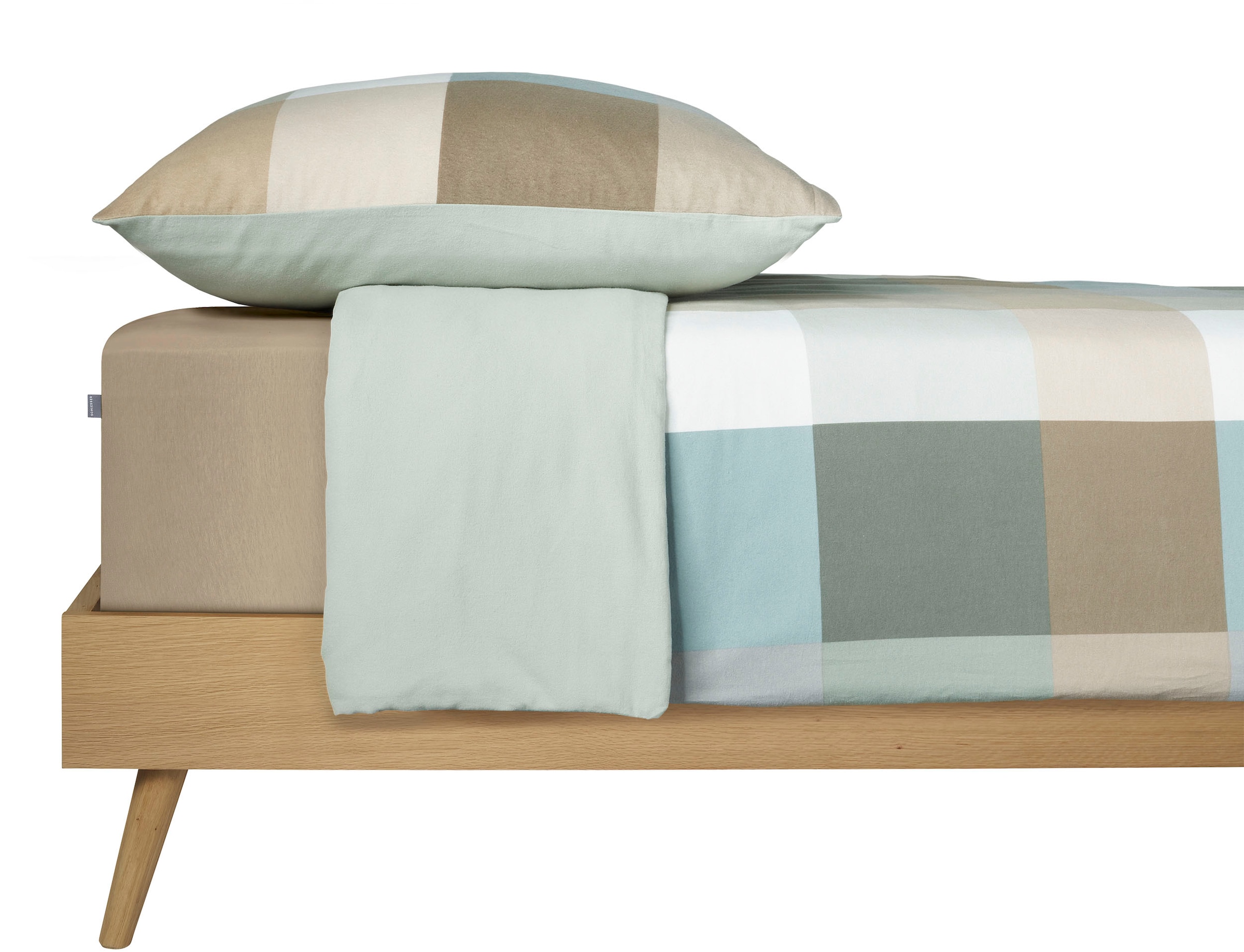 Schiesser Wendebettwäsche »Travis aus weicher Baumwolle in klassischem Karo« 2 Stk. tlg. Made in Green