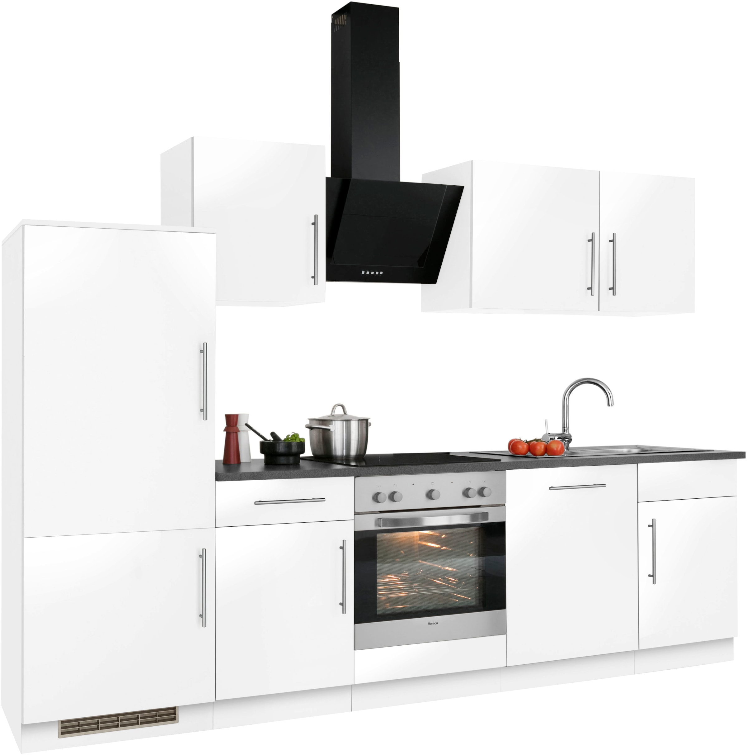 wiho Küchen Küchenzeile »Cali«, mit E-Geräten, Breite 280 cm bequem kaufen