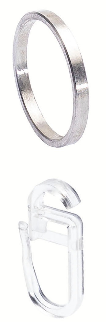 Liedeco Flachring »Gardinenring, Stilring mit Faltenlegehaken "Skandinavia"« Flachring mit Faltenlegehaken, 8 Stück