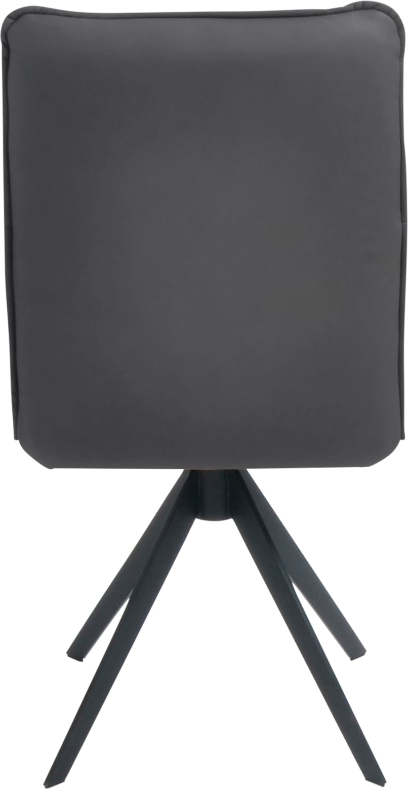K+W Komfort & Wohnen Drehstuhl, Leder, Blitzdrehkreuz und Rückholfunktion, dekorativer 12mm Biese