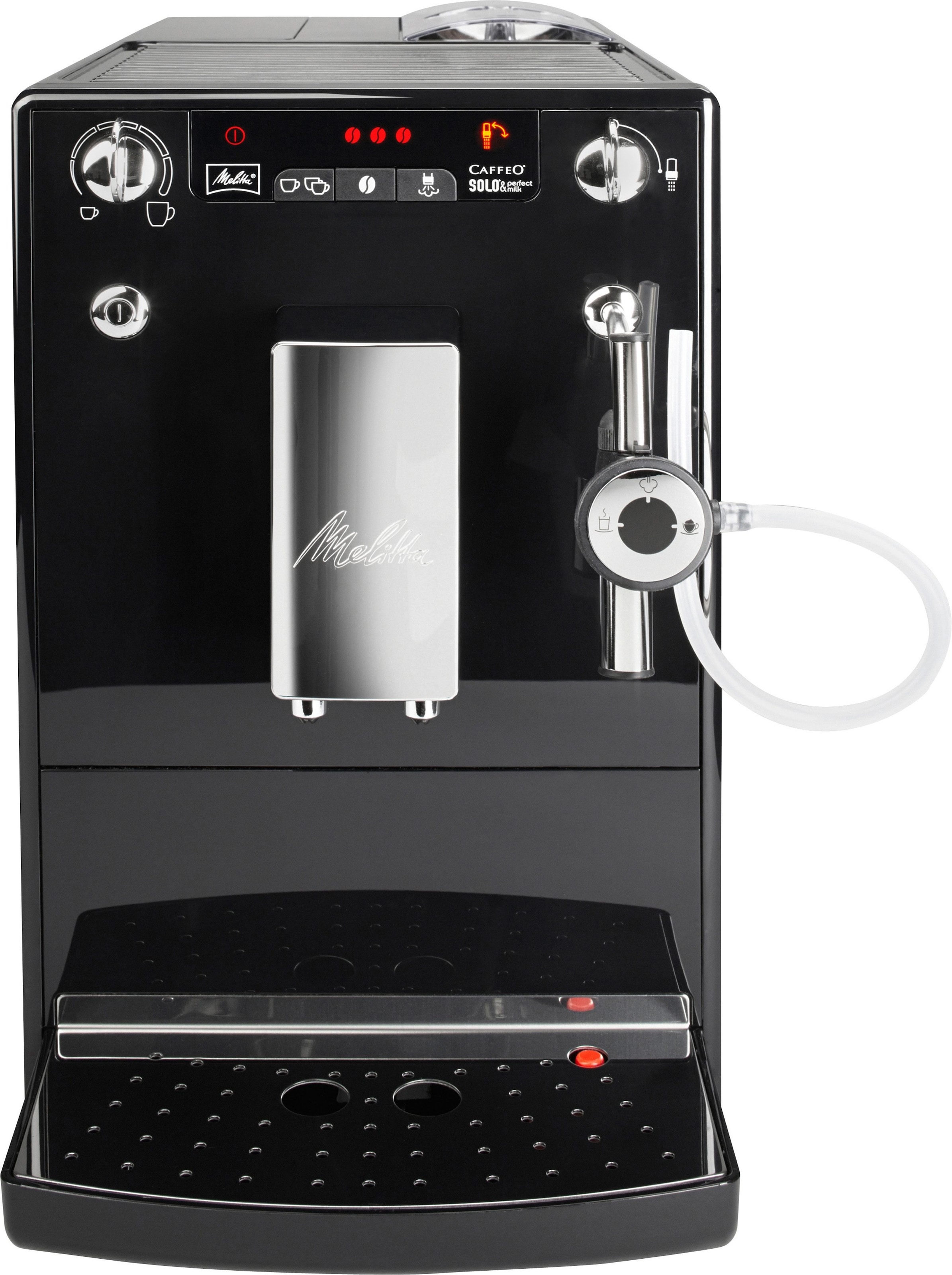 Melitta Kaffeevollautomat »Solo® & Perfect Milk E 957-201, schwarz«, Café crème&Espresso per One Touch, Milchsch&heiße Milch per Drehregler