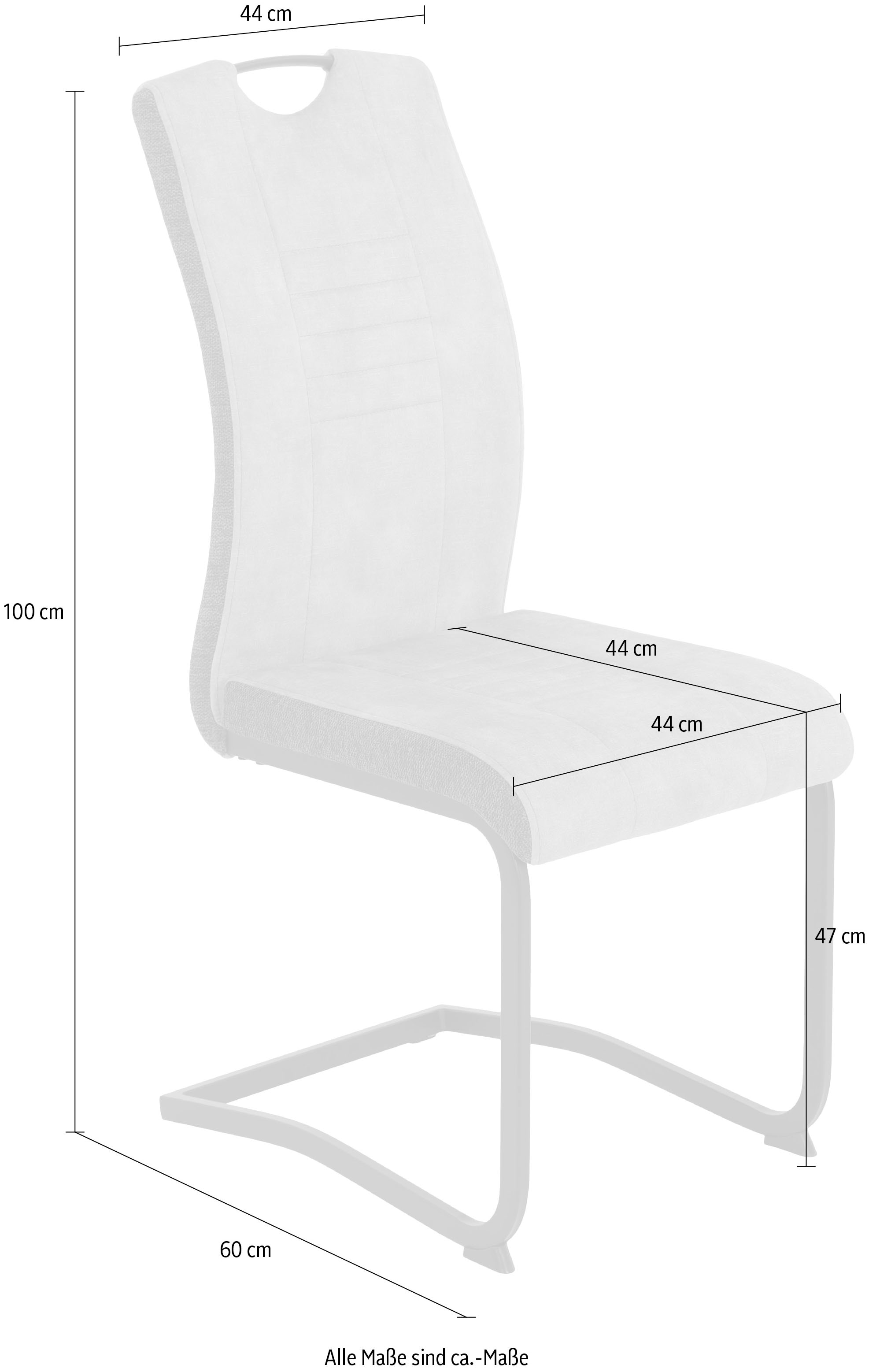 HELA Freischwinger »RIGA II«, (Set), 2 St., Samt-Cord, Freischwinger,Vierkantrohrgestell,mit Griff,Samt Cordoptik