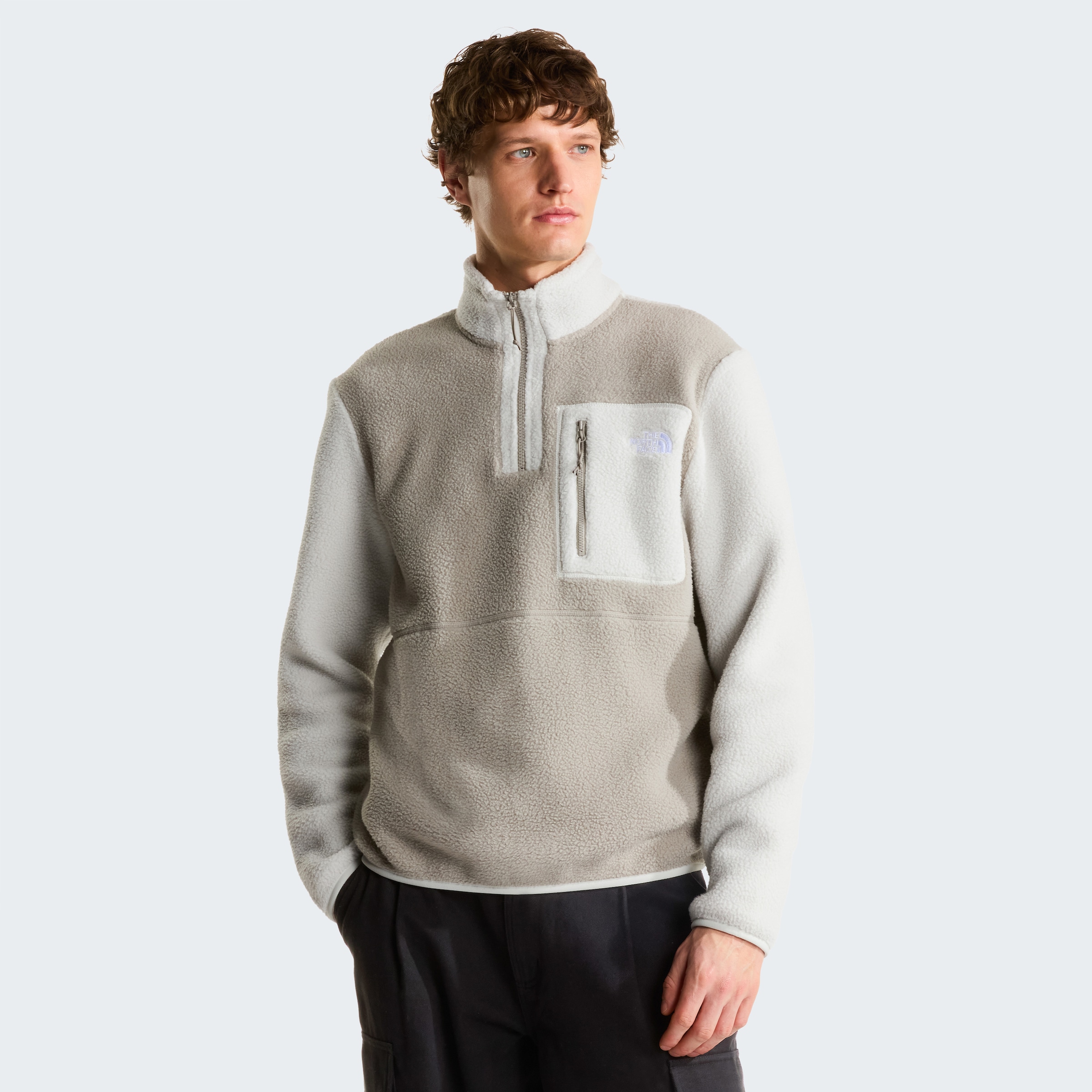 The North Face Strickfleece-Pullover »M YUMIORI 1/4 ZIP« aus Strickfleece, mit Stehkragen, mit Brusttasche, pflegeleicht