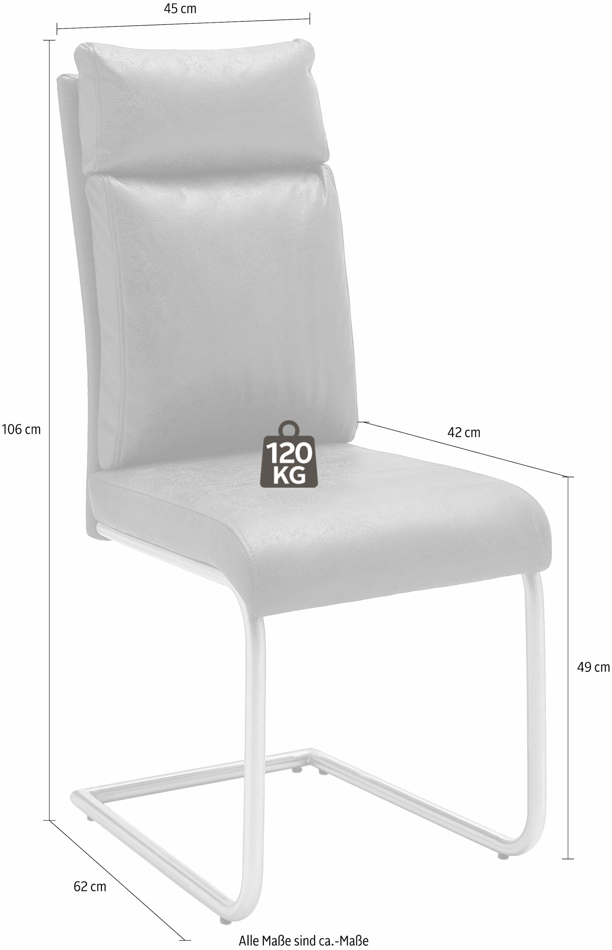 MCA furniture Freischwinger »PIA«, (Set), St., 2 kg, Stuhl bequem bestellen Kissenoptik 120 belastbar bis Stoffbezug