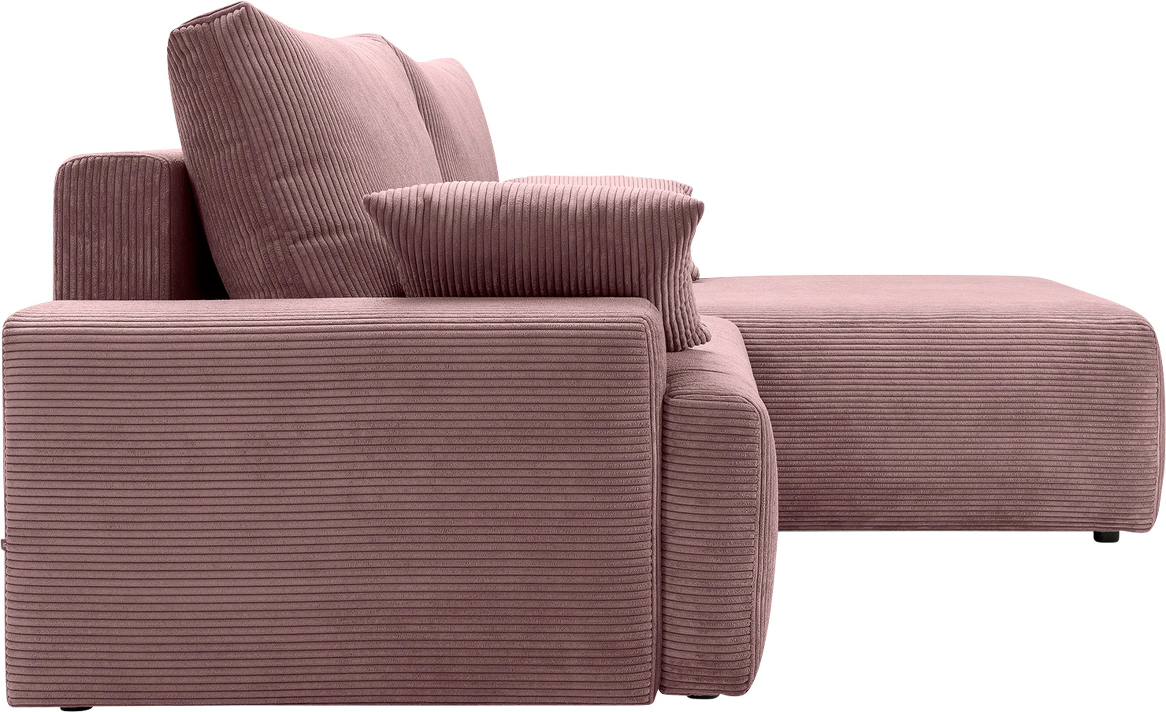 exxpo - sofa fashion Ecksofa »Orinoko, aktuelles Design und hoher Sitzkomfort, L-Form«, inkl. Bettfunktion und Bettkasten, schöne Farben im angesagten Cord