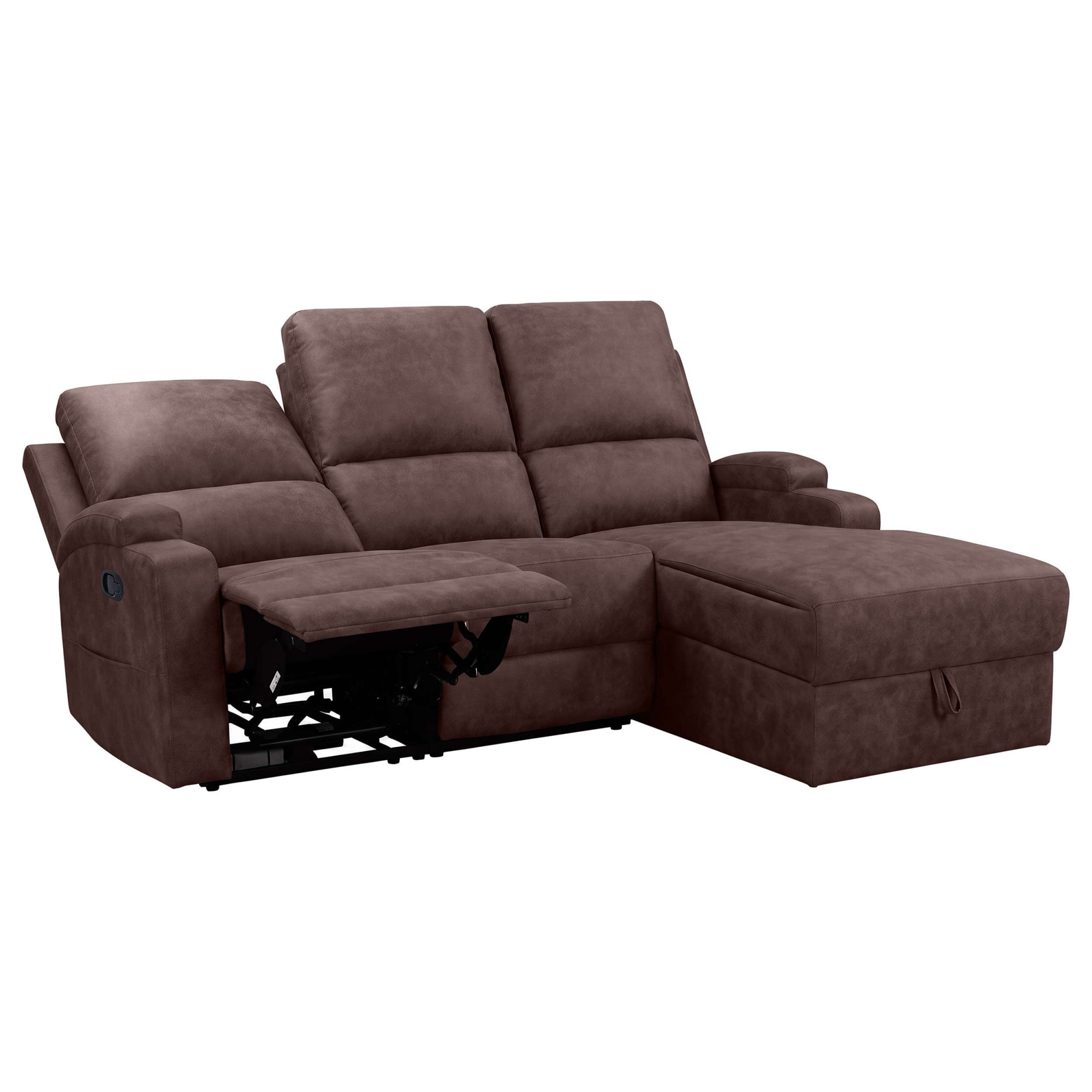OTTO home Ecksofa »NAPORI Microfaser, L-Form, 210cm, man./elektr. Relaxfunktion« USB-A bei elektr. Variante, Staukasten, Seitentaschen u. Federkern