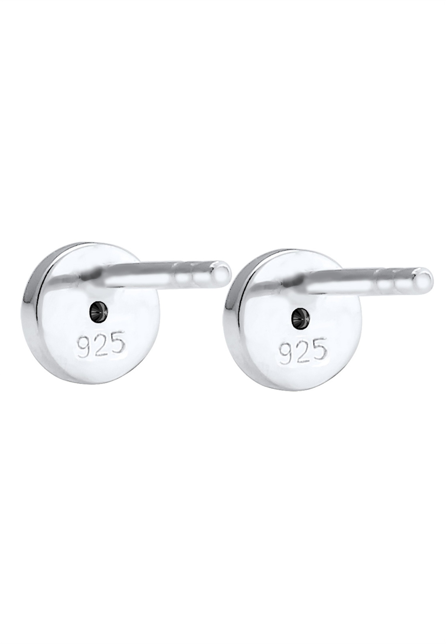Elli DIAMONDS Paar Ohrstecker »Ohrringe Ohrstecker Rund Diamant Schwarz Brillantschliff (0.03ct) 925 Sterling Silber«