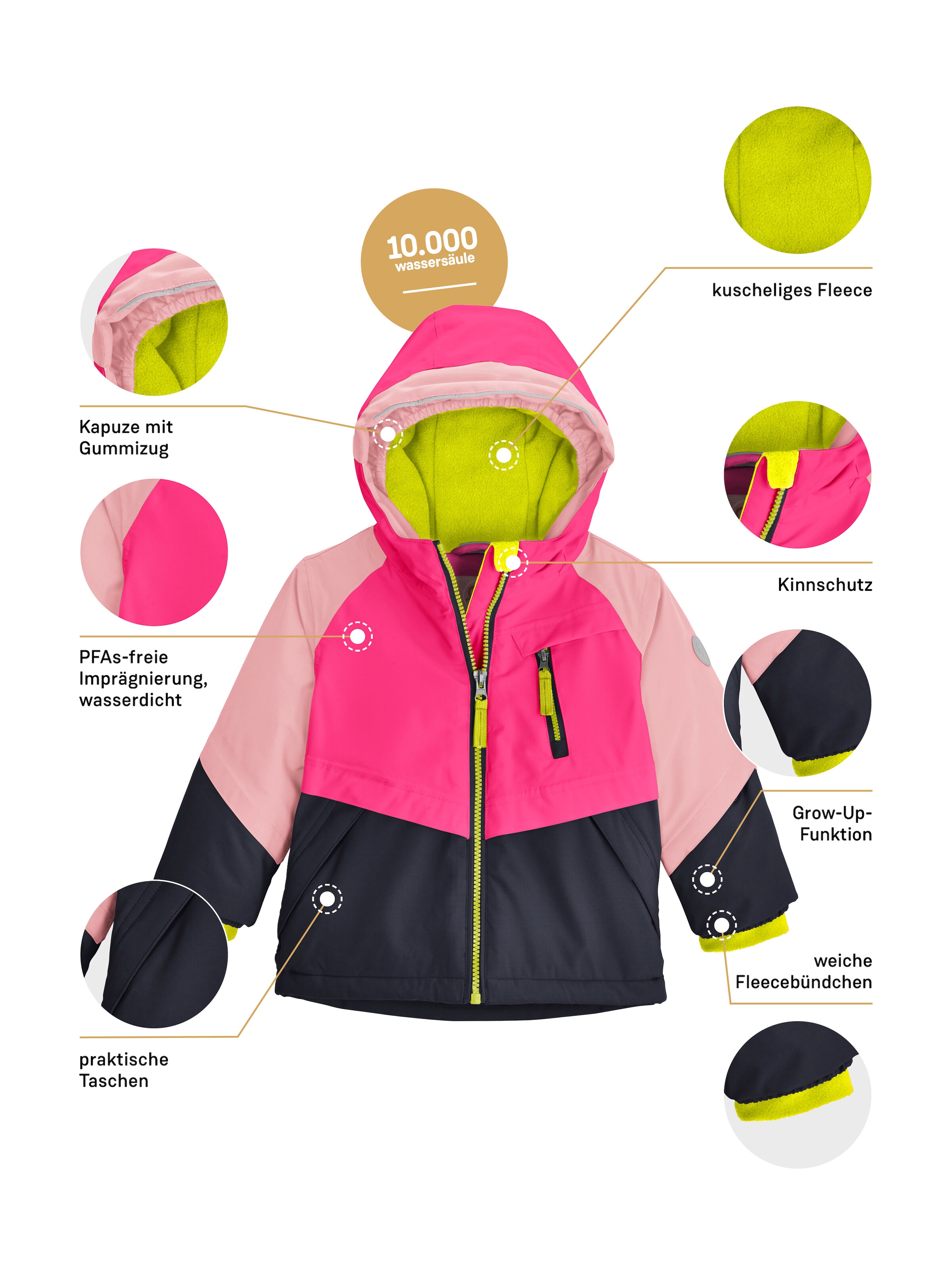 first instinct by killtec Skijacke »FISW 31 MNS SKI JCKT« Wasserdichte Funktionsjacke mit verlängerbaren Ärmeln und Fleecefutter