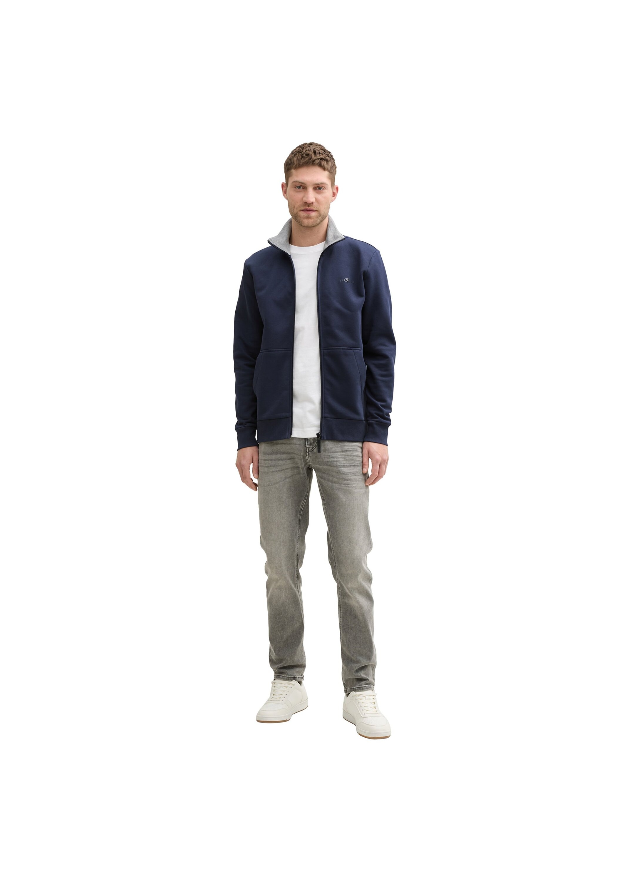 TOM TAILOR Sweatshirt »Sweatjacke Basic Polo With Contrast 1er Pack«, 1
