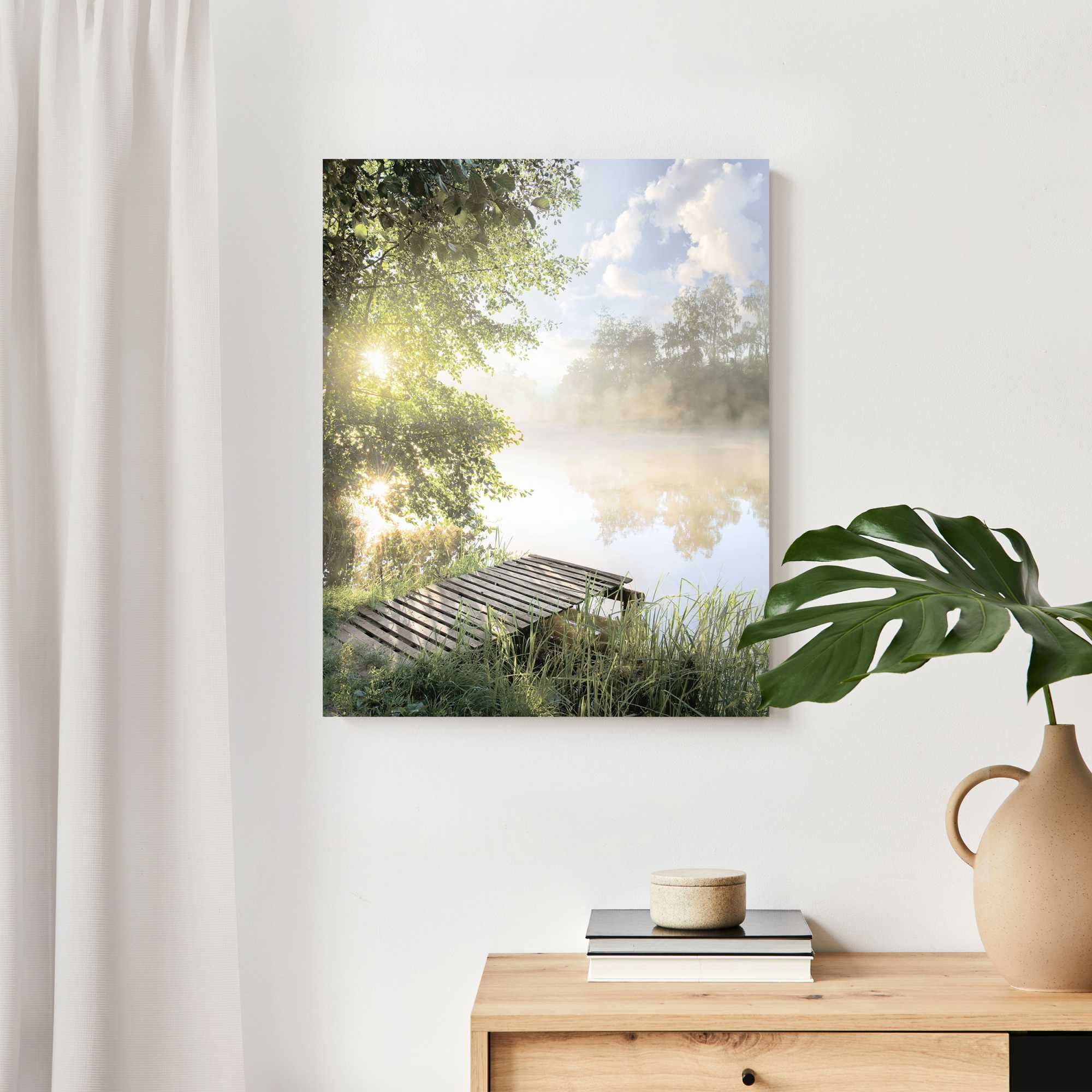 Reinders! Deco-Panel »Sonnenaufgang am See« Hobbyraum - Grün - MDF - Wasser - 40x50 cm