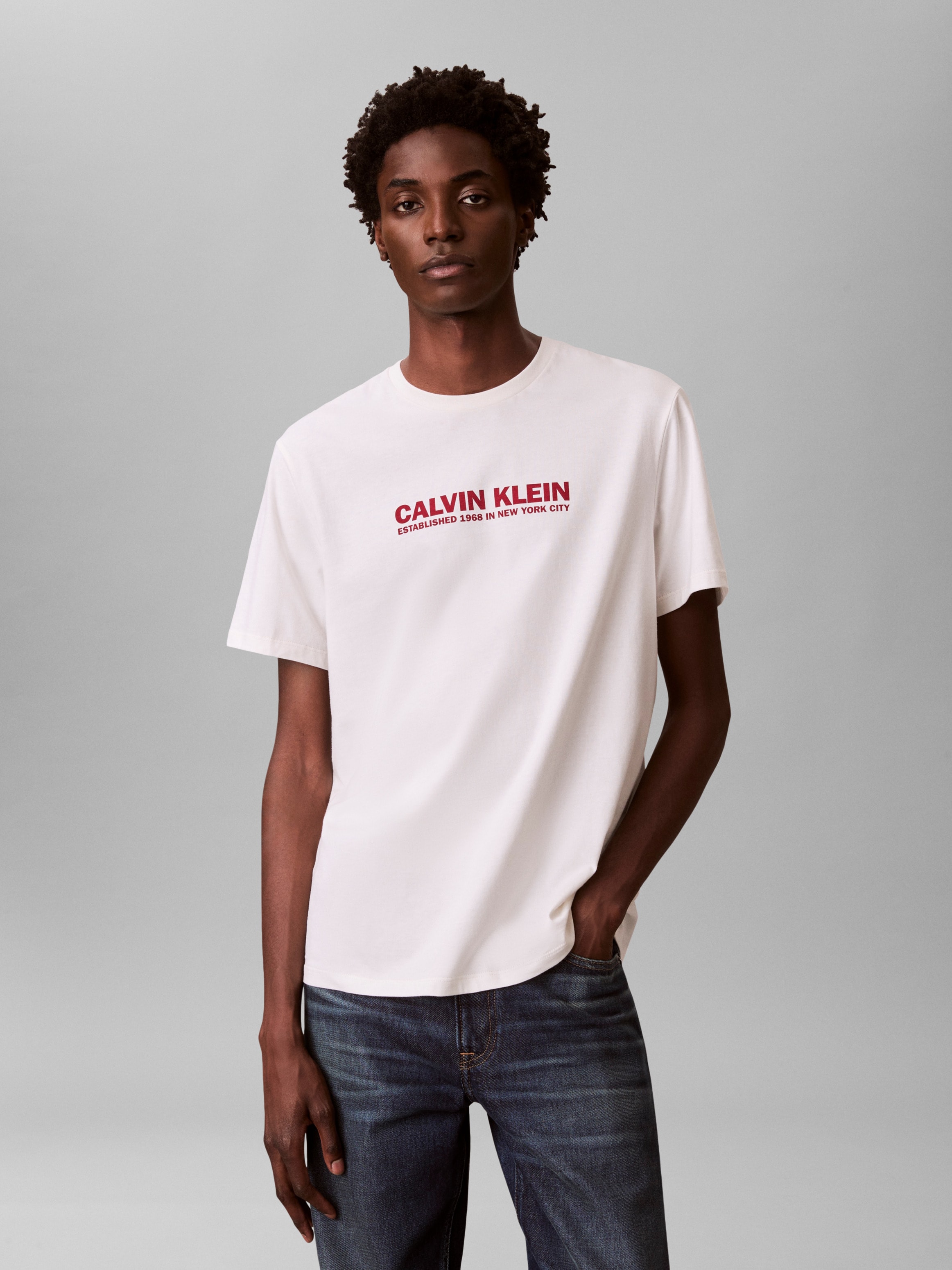 Calvin Klein T-Shirt Regular Fit, Rundhalsausschnitt, Logodruck