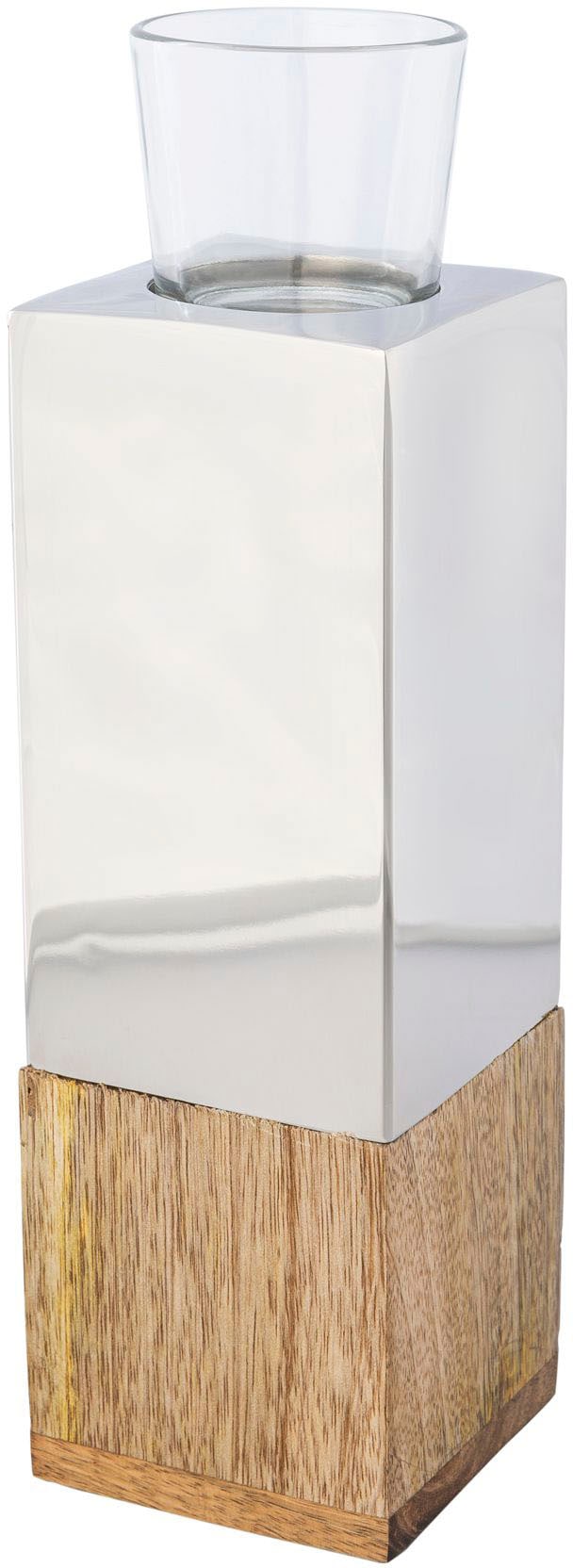 GILDE Bodenwindlicht »Kerzenhalter Säule«, (1 St.), mit geöltem Mangoholz, Höhe  ca. 91 cm online kaufen | mit 3 Jahren XXL Garantie | Windlichter