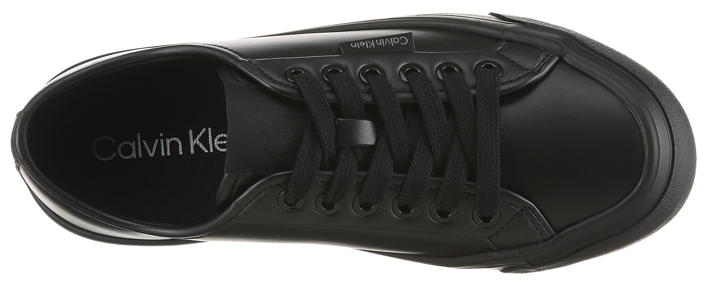 Calvin Klein Jeans Plateausneaker »VULC FLATF LACE UP LTH CK«  Schnürschuh, Halbschuh, Freizeitsneaker mit CK-Logo