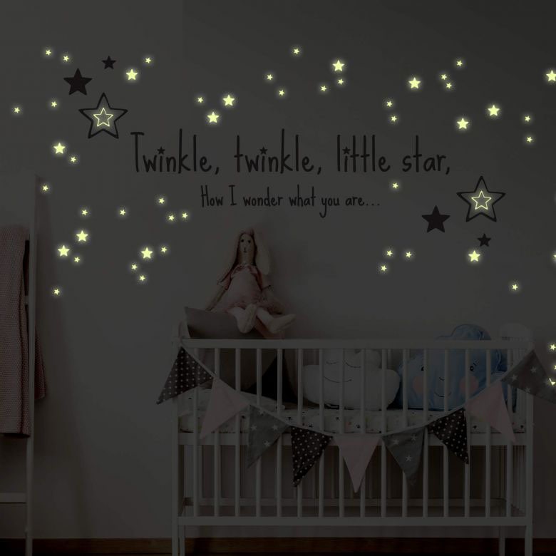 Wall-Art Wandtattoo »Twinkle little star (1 kaufen Leuchtsterne«, bequem St.)