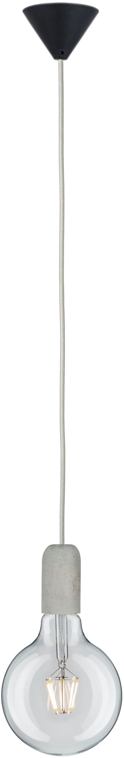 Paulmann Pendelleuchte »Neordic Jano max. 1x60W Grau/Schwarz 230V Beton/Kunststoff«, 1 flammig, Leuchtmittel E27 | ohne Leuchtmittel, E27
