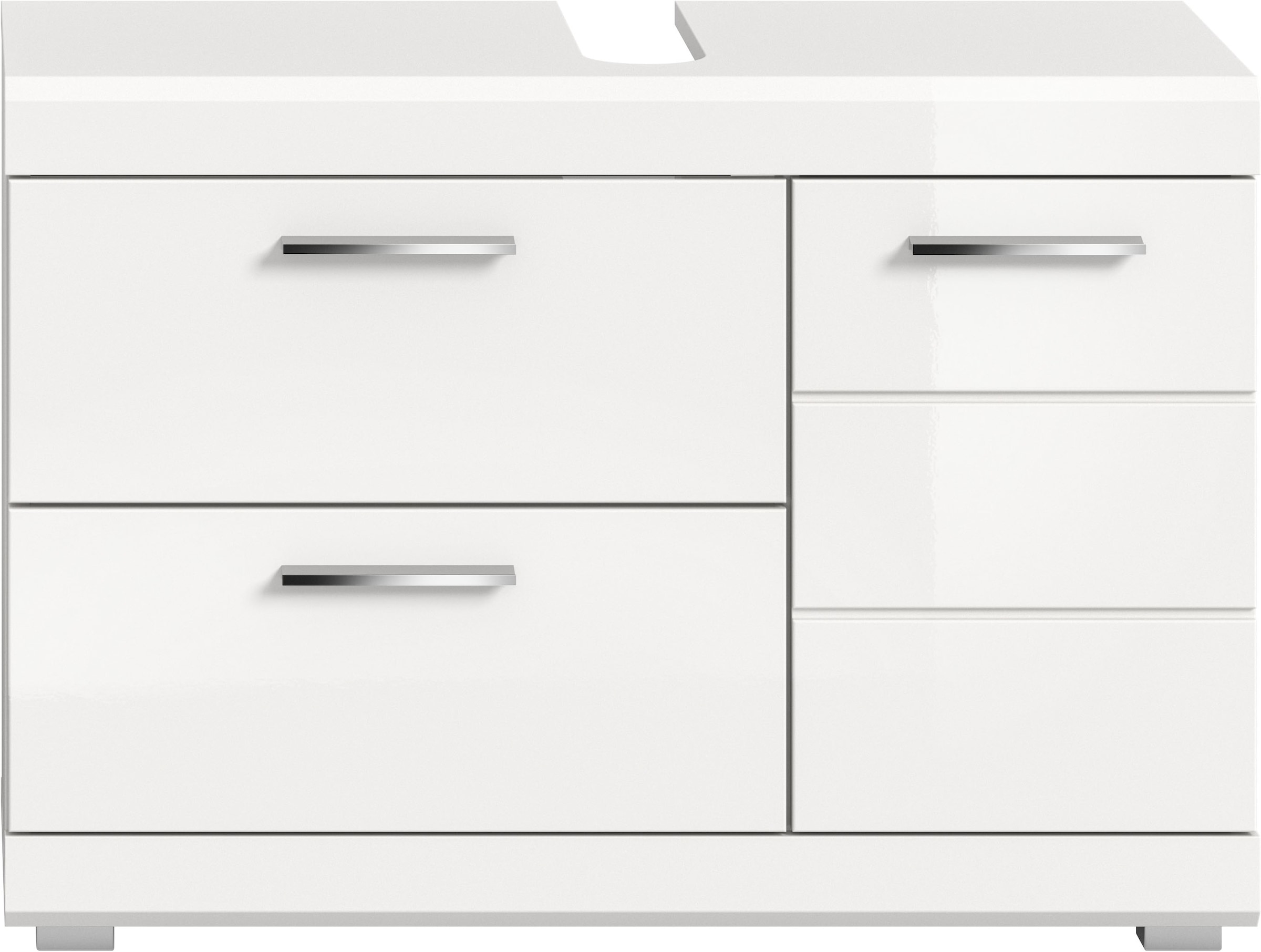 welltime Waschbeckenunterschrank »SIENA, Breite 80cm, 1 Tür, 1 Schubkasten, 1 Klappe, 2 Fächer,MDF-Front« WBU, Badmöbel, Badschrank, Kommode, Unterschrank, Bad, Badezimmer