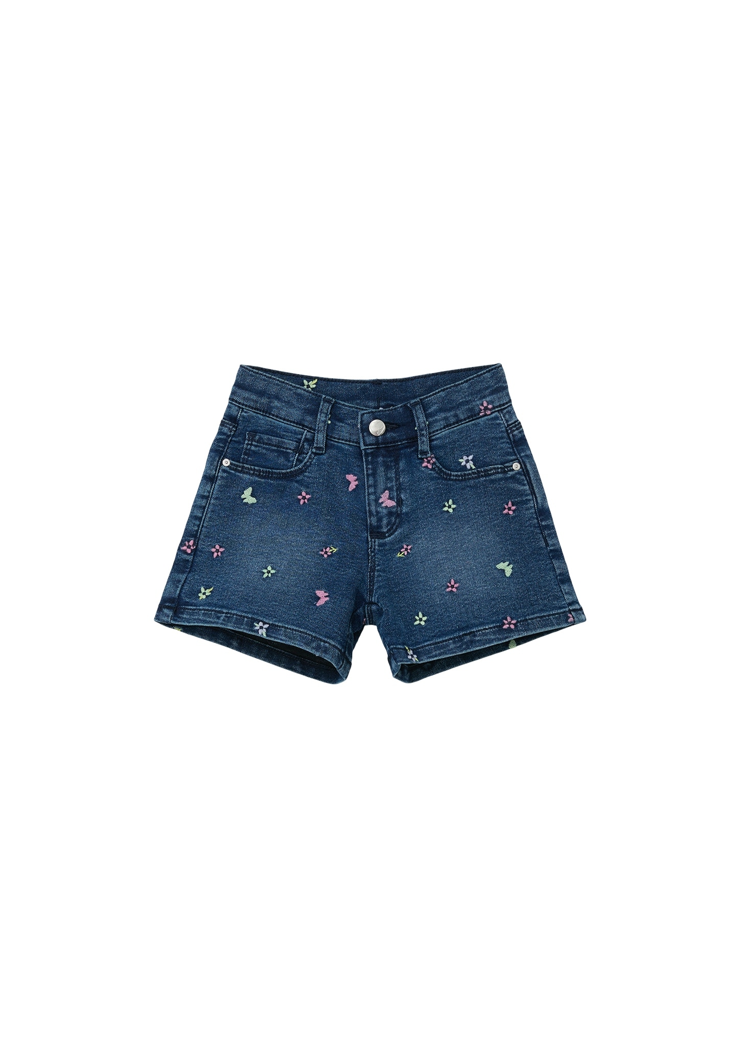 Jeansshorts, mit Blumenstickerei