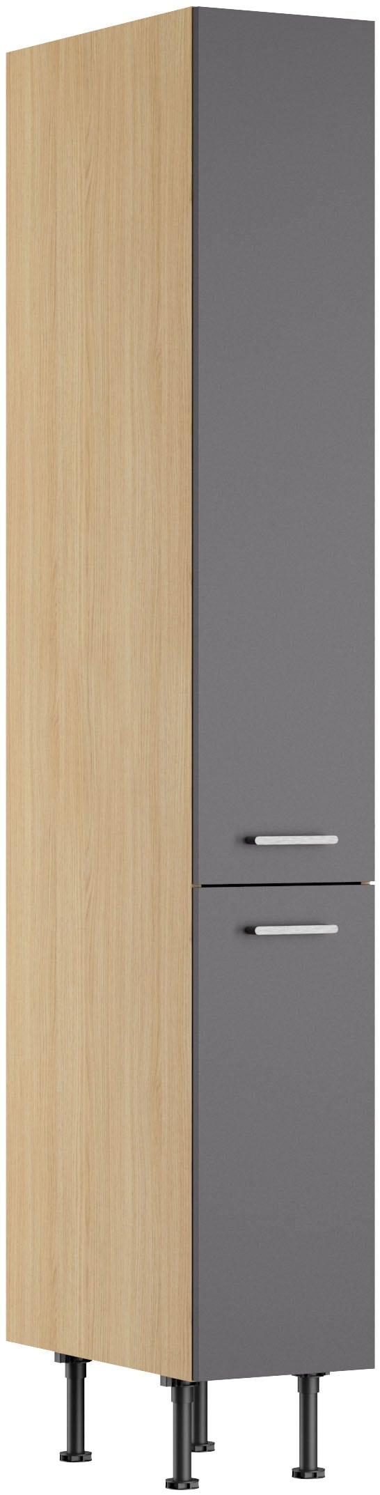 KOCHSTATION Apothekerschrank »KS-Lucy« Breite 30 cm, mit 2 Auszügen, Soft-Close, höhenverstellbare Füße