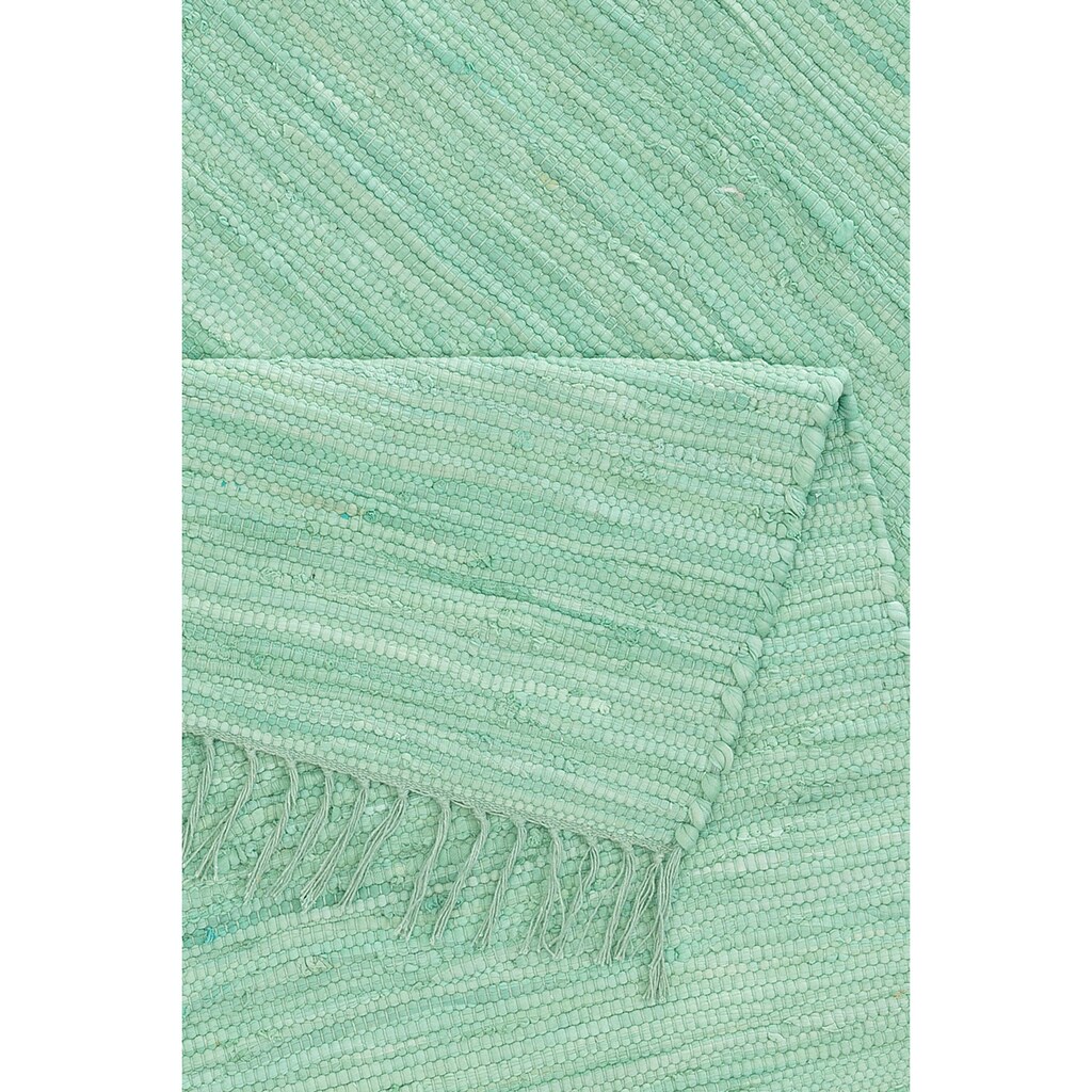 Lüttenhütt Teppich »Paul«, rechteckig, 5 mm Höhe, handgewebt, beidseitig verwendbar, mit Fransen, Wohnzimmer