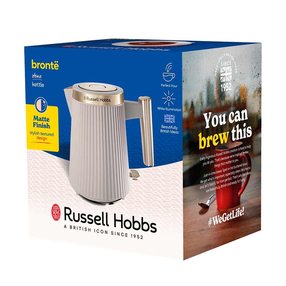 RUSSELL HOBBS Wasserkocher »Brontë Stone 26751-70« 1,7 l 3000 W matt, Ausgusstülle, Wasserstandsanzeige, herausnehmbarer Kalkfilter