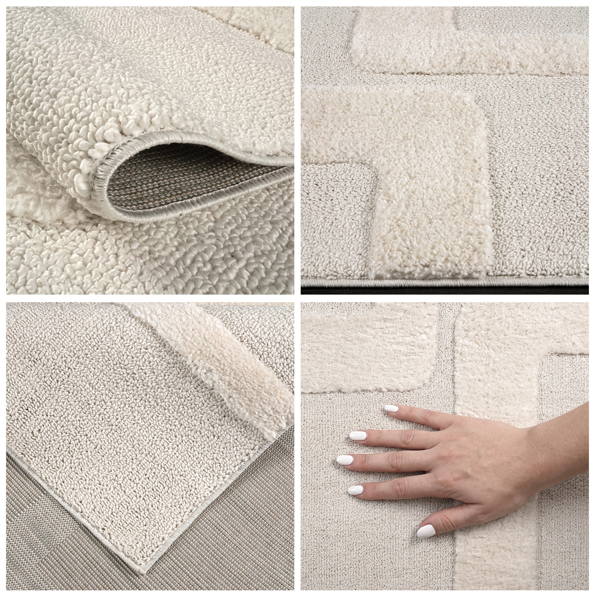 OTTO home Teppich »Modea, geometrisches Muster, 3D« rechteckig 20 mm Höhe Ton-in-Ton, Hoch-Tief, weich, Wohnzimmer, Schlafzimmer