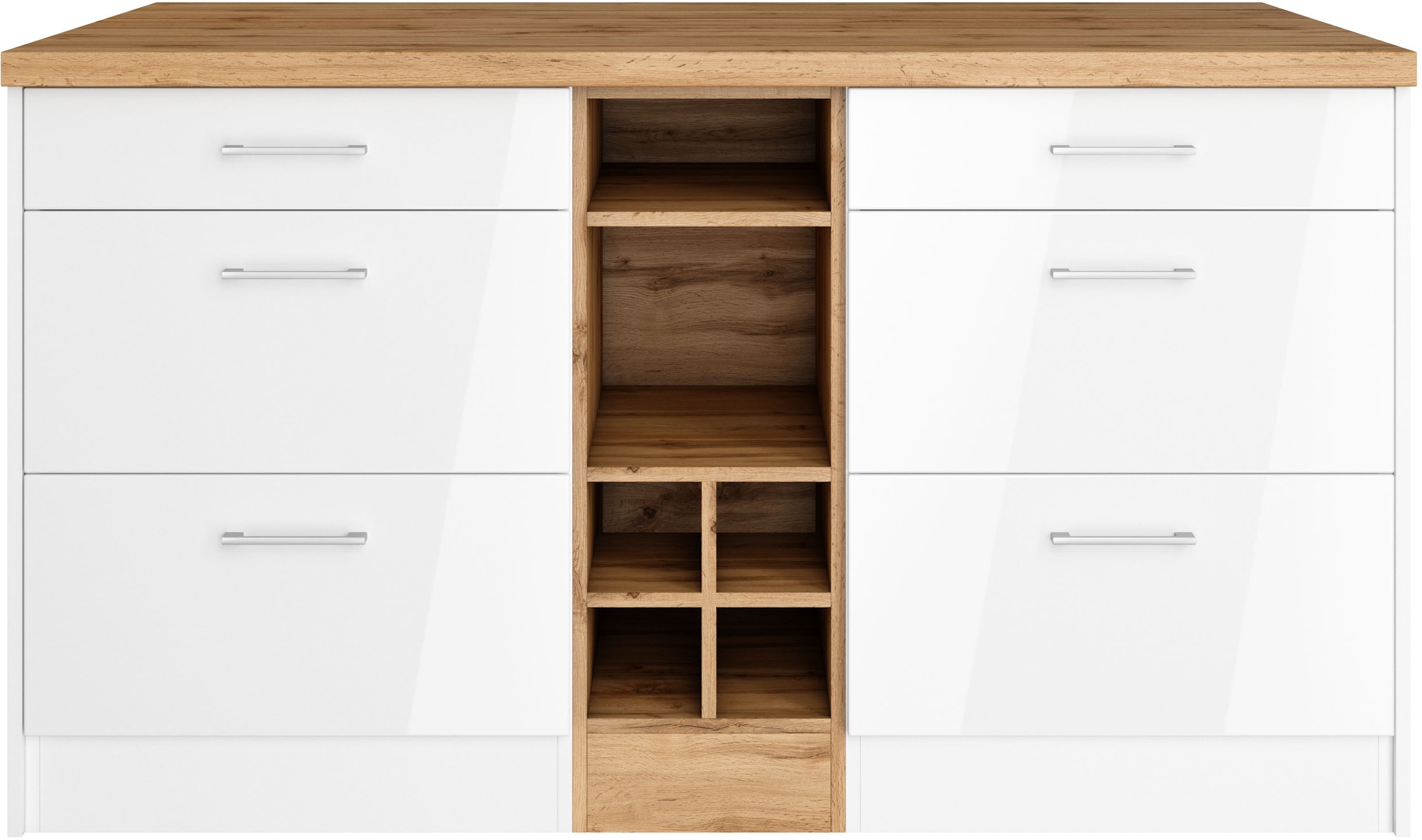 KOCHSTATION Kücheninsel »KS-Milan«, Stellmaß 153/100 cm, viel Stauraum, Lebensmittelpunkt: Küche