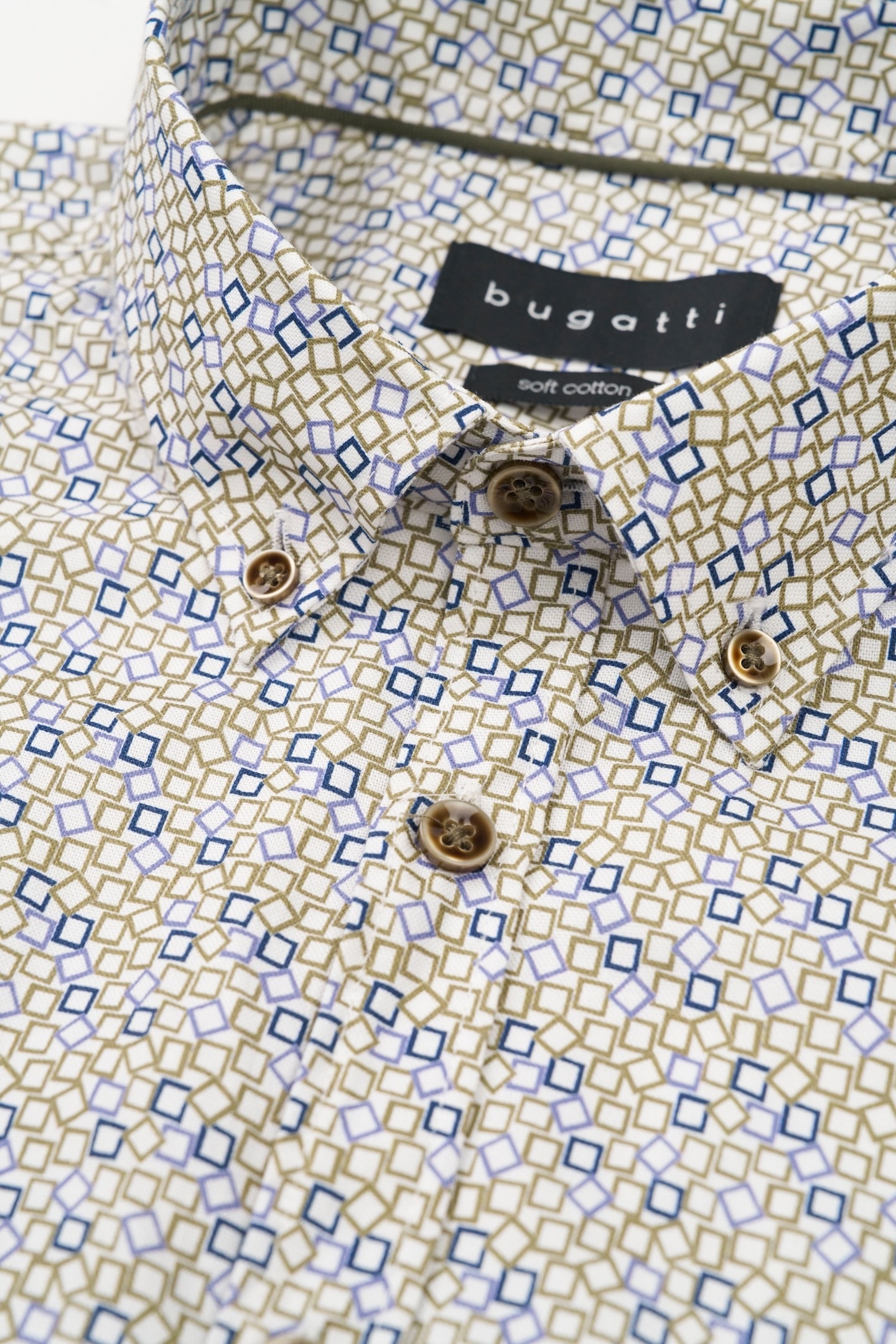 bugatti Langarmhemd mit Button-Down-Kragen
