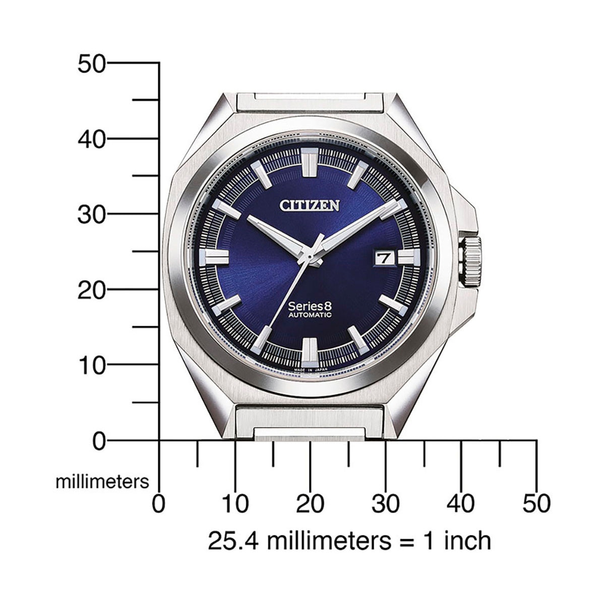 Citizen Automatikuhr »Series 8, NB6010-81L«, Armbanduhr, Herrenuhr, Damenuhr, Saphirglas, Edelstahlarmband