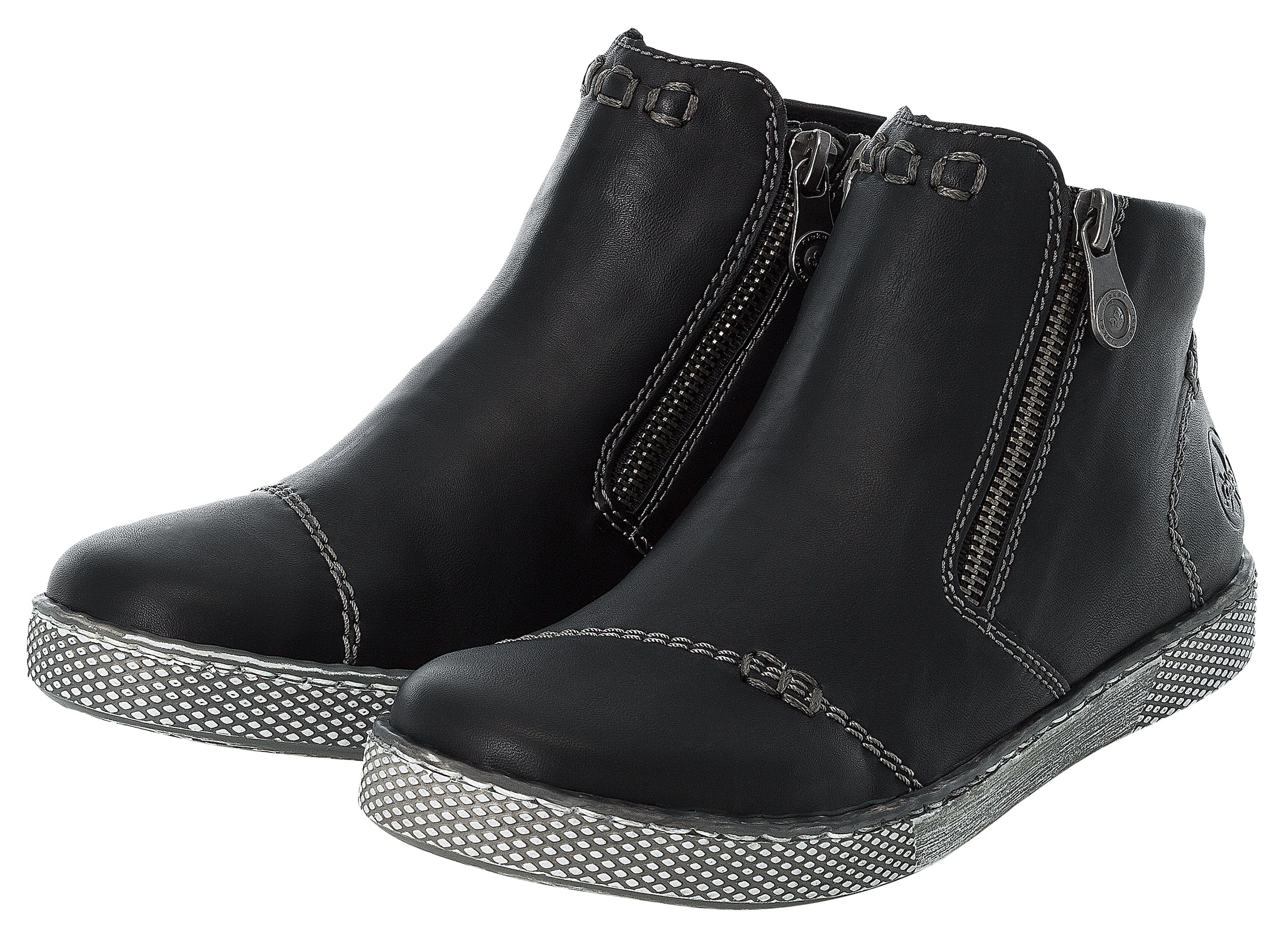 Rieker Schlupfboots, Stiefelette, Schlupfboots mit Reißverschluss