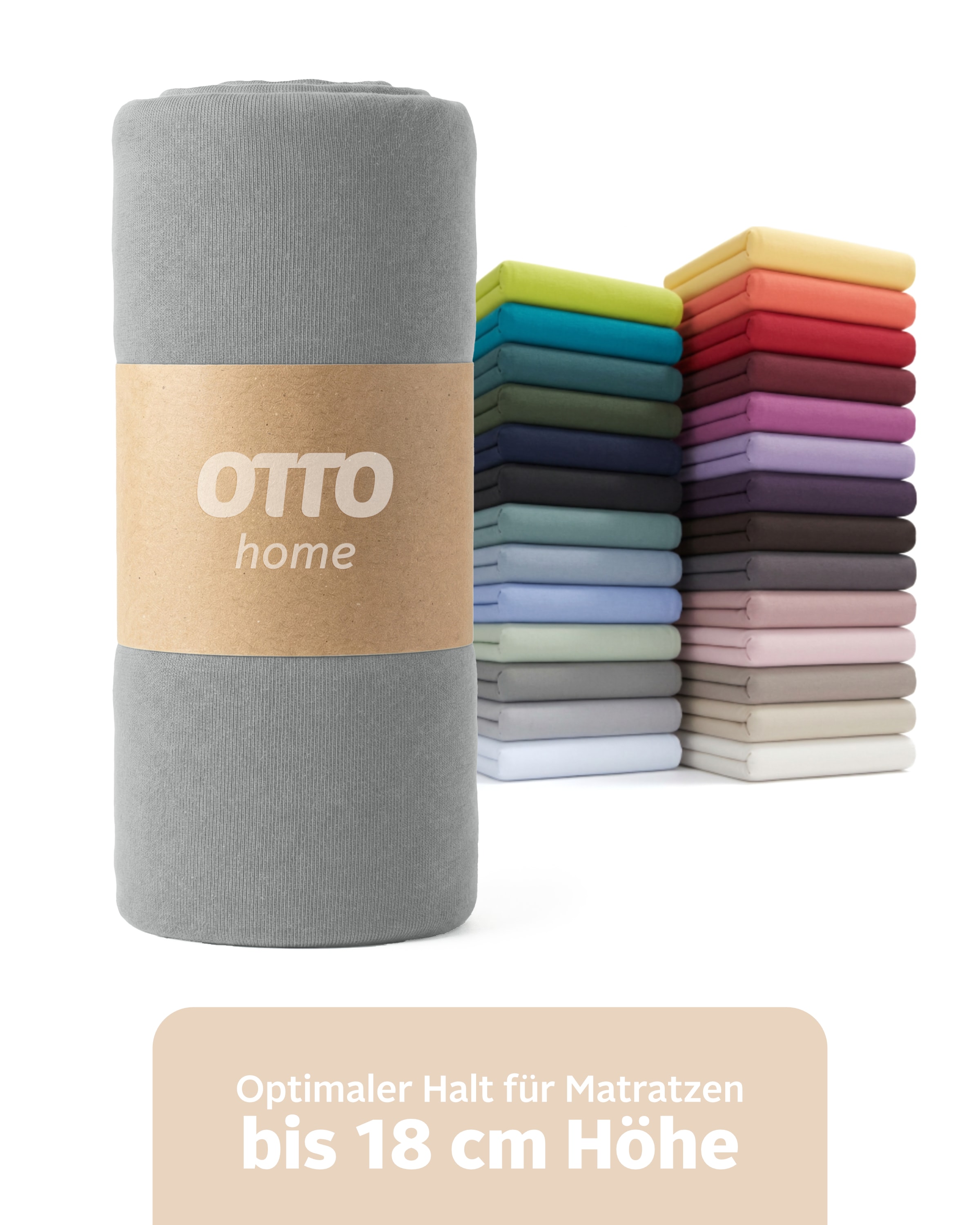 OTTO home Spannbettlaken »PHYSALIS in BASIC und PREMIUM Qualität, 100% Baumwolle« für Matratzen bis 18 cm Höhe, Bettlaken, Spannbetttuch, pflegeleicht