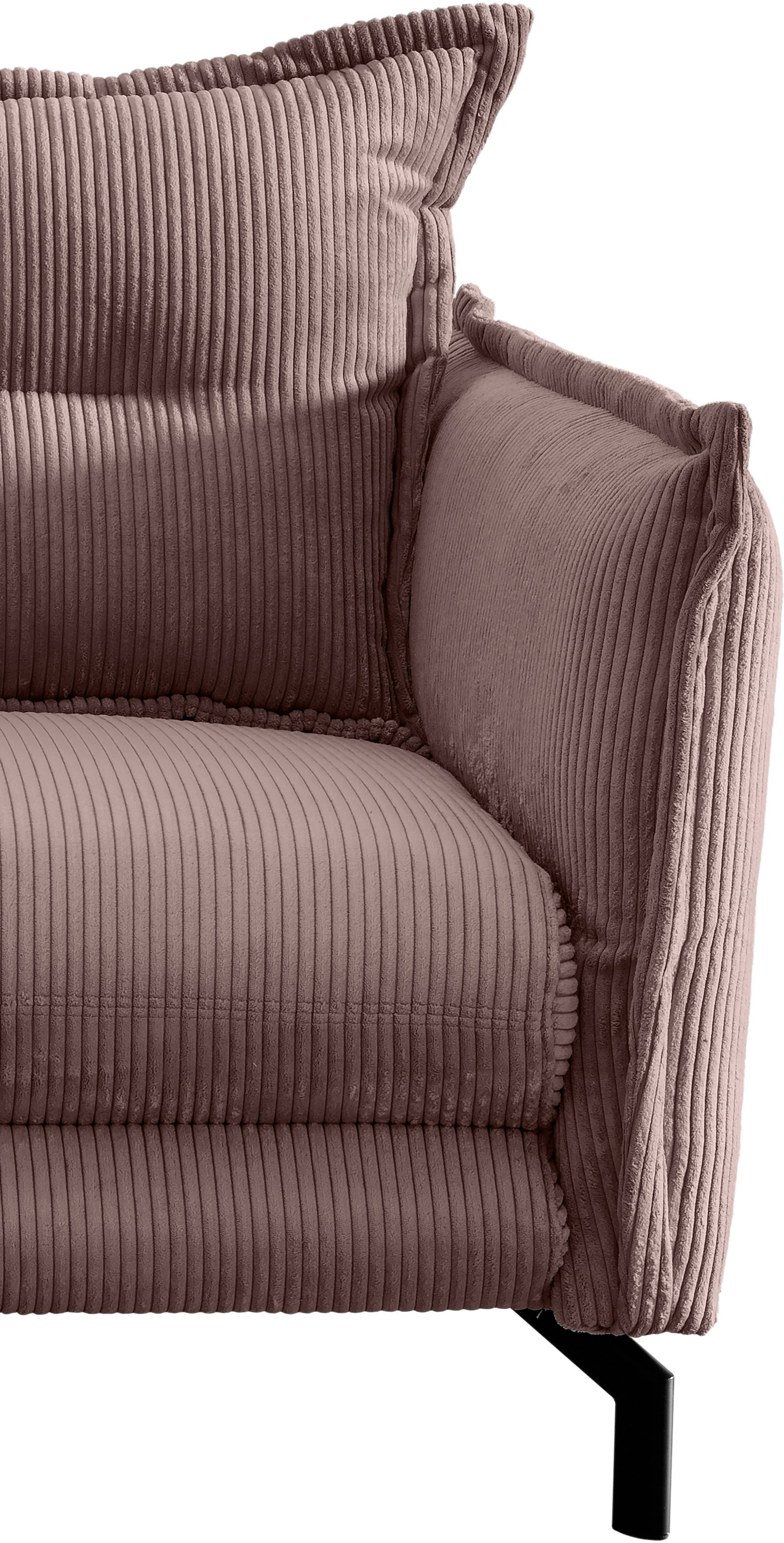 Home affaire Ecksofa »Lazio modern und bequem, schmale Armlehnen, tolle Detailverarbeitung« zwei verschiedene Fußfarben wählbar