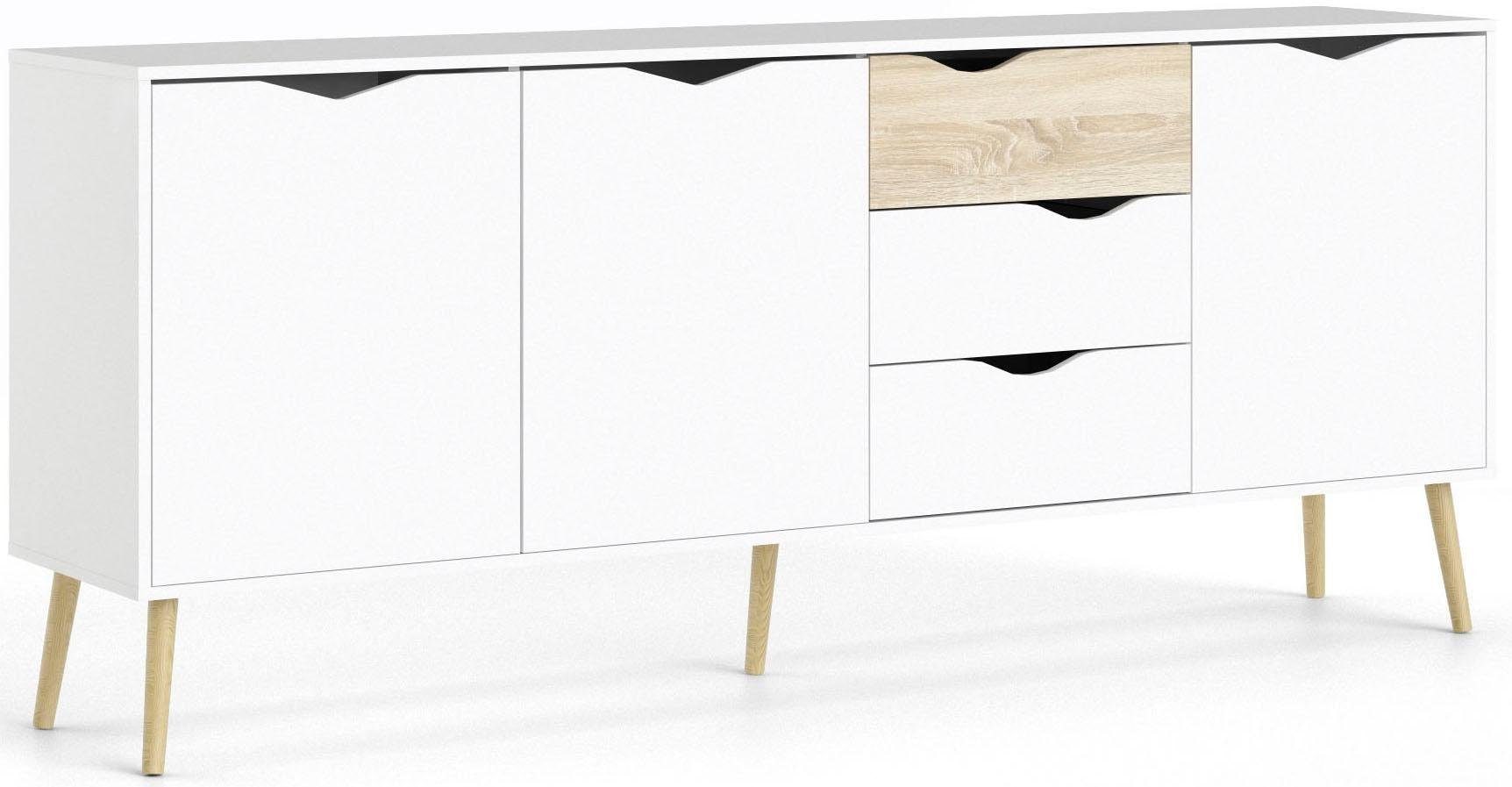 andas Kommode »Oslo, Sideboard, Aufbewahrung, Schubladenschrank, Stauraum«, Breite 196 cm, Höhe 82 cm, 3 Türen und 3 Schubladen