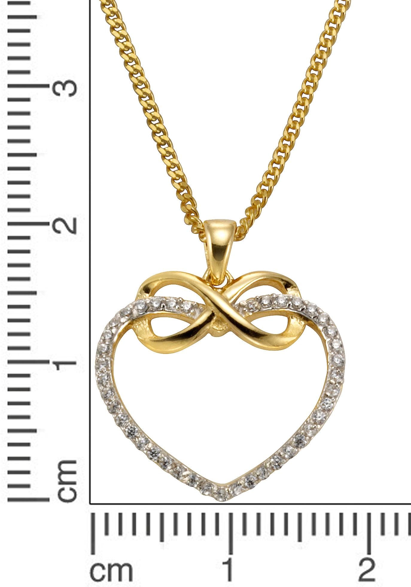 Firetti Kette mit Anhänger »Schmuck Geschenk Silber 925 Halsschmuck Halskette Herz Infinity«, mit Zirkonia (synth.)